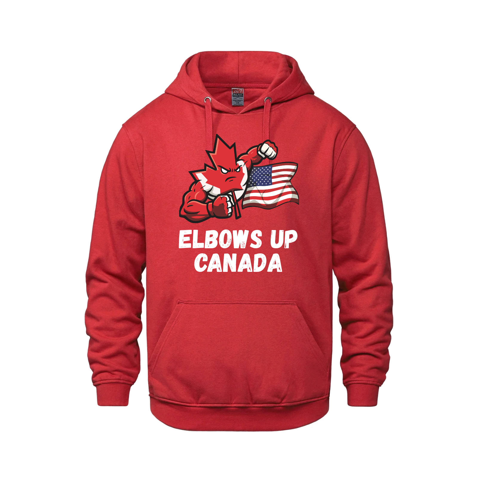 Elbows Up Canada! - 280GSM Pullover Hoodie – Proudly Canadian - Canada vs. America Red Canada Canada Is Already Great Elbows Up Make Canada Great Again