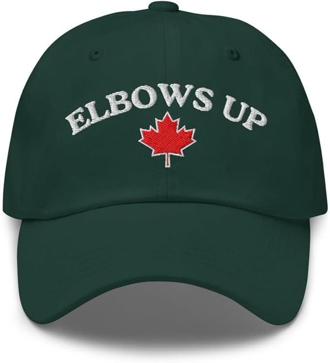 Elbows Up Canada Snapback Hat Green Canada elbows up