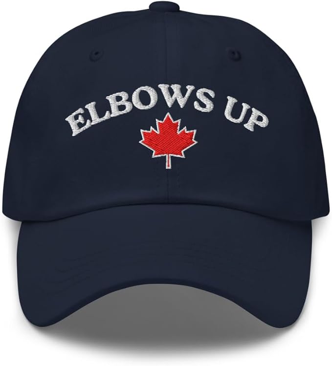 Elbows Up Canada Snapback Hat Navy Canada elbows up