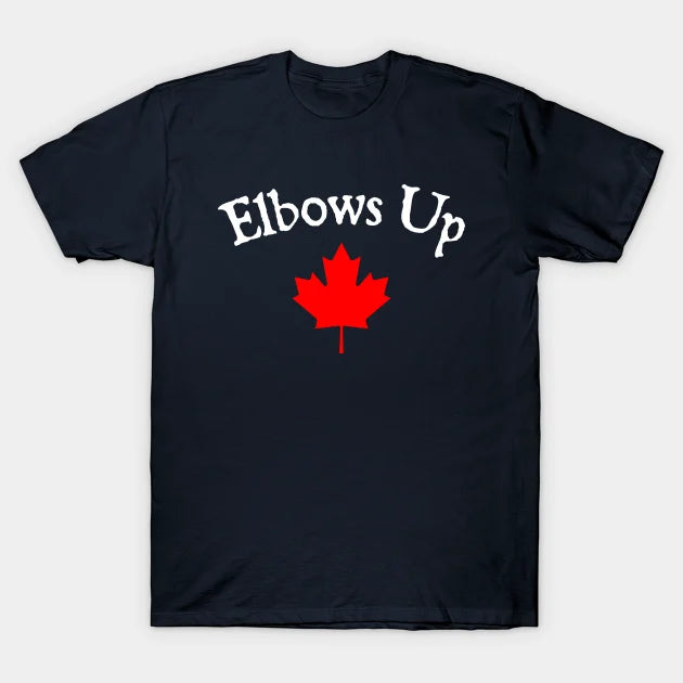 Elbows Up T-Shirt – True North Strong and Free Navy Canada Elbows Up Make Canada Great Again