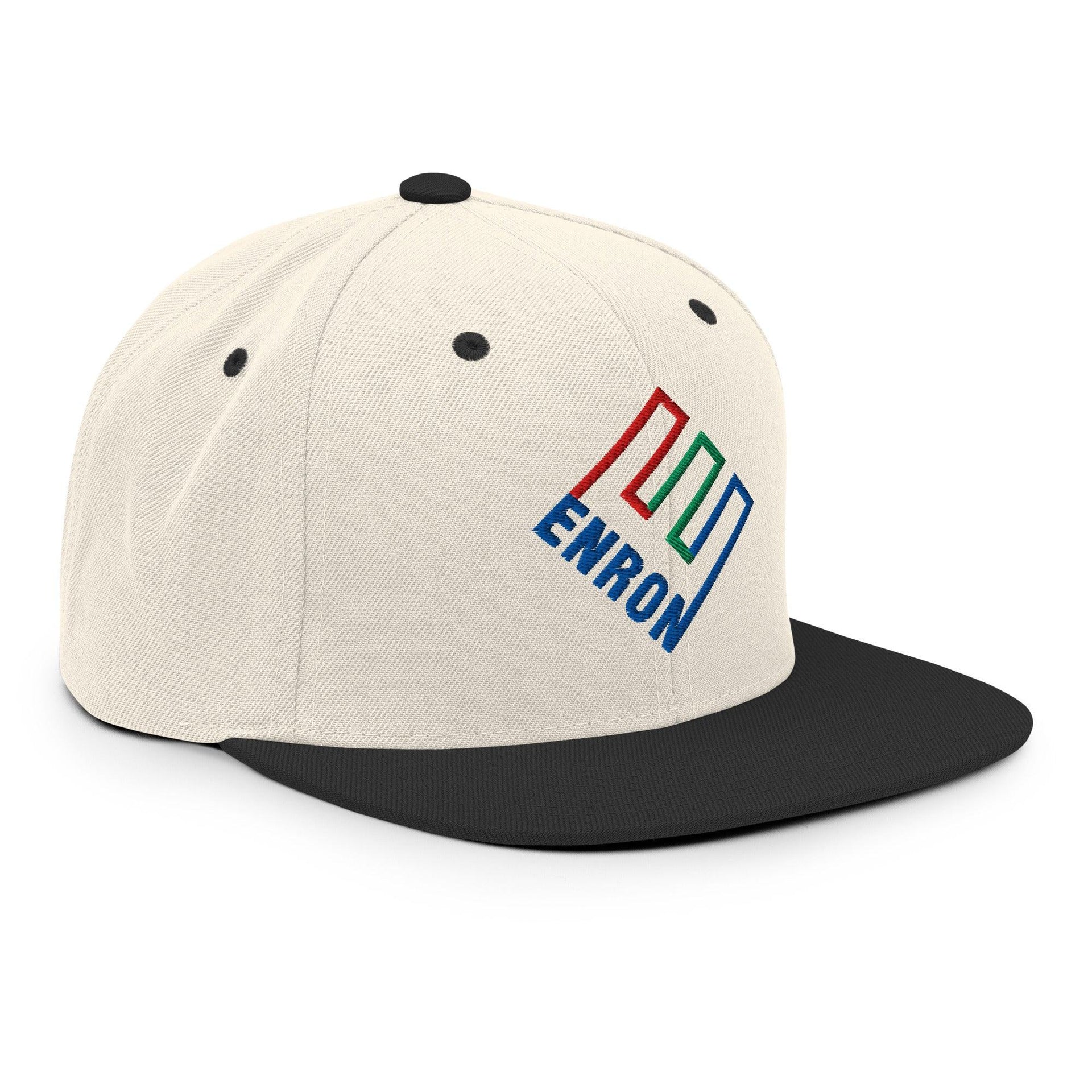 Enron Embroidered Flat Bill Brim Snapback Hat Capital Crowns Funny Snapback Hats