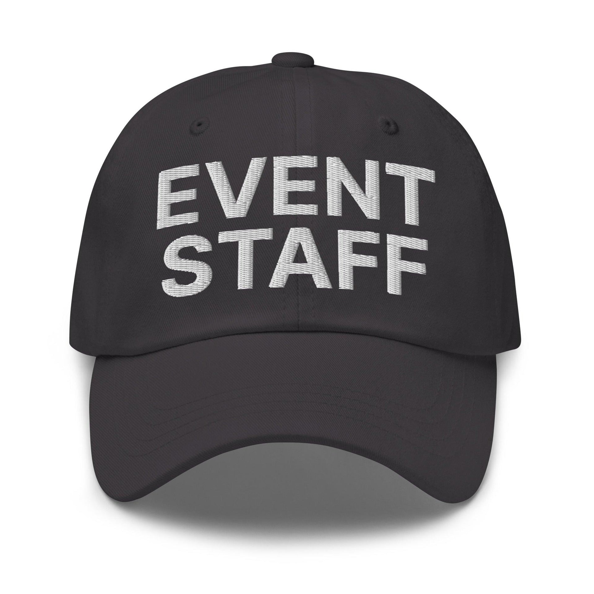 Event Staff Uniform Work Embroidered Dad Hat Dark Grey Capital Crowns Dad Hats Work