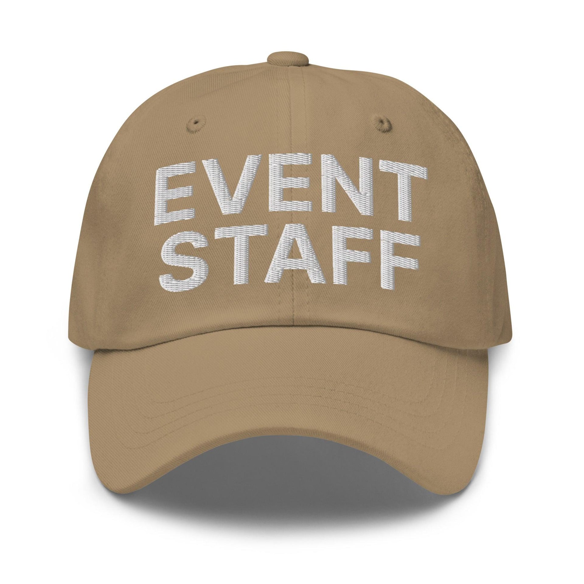 Event Staff Uniform Work Embroidered Dad Hat Khaki Capital Crowns Dad Hats Work