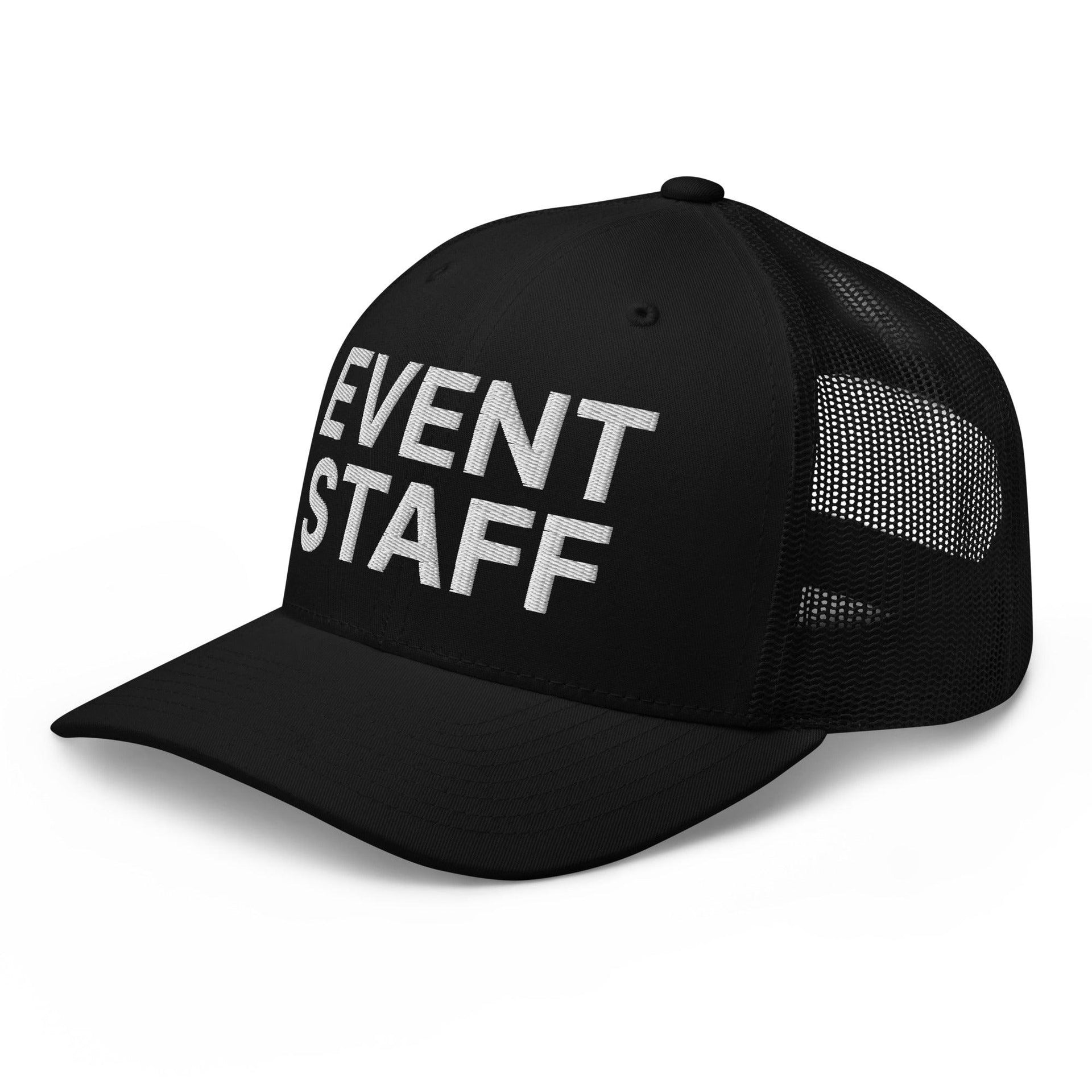 Event Staff Work Block Embroidered Mesh Trucker Hat Capital Crowns Trucker Hats Work