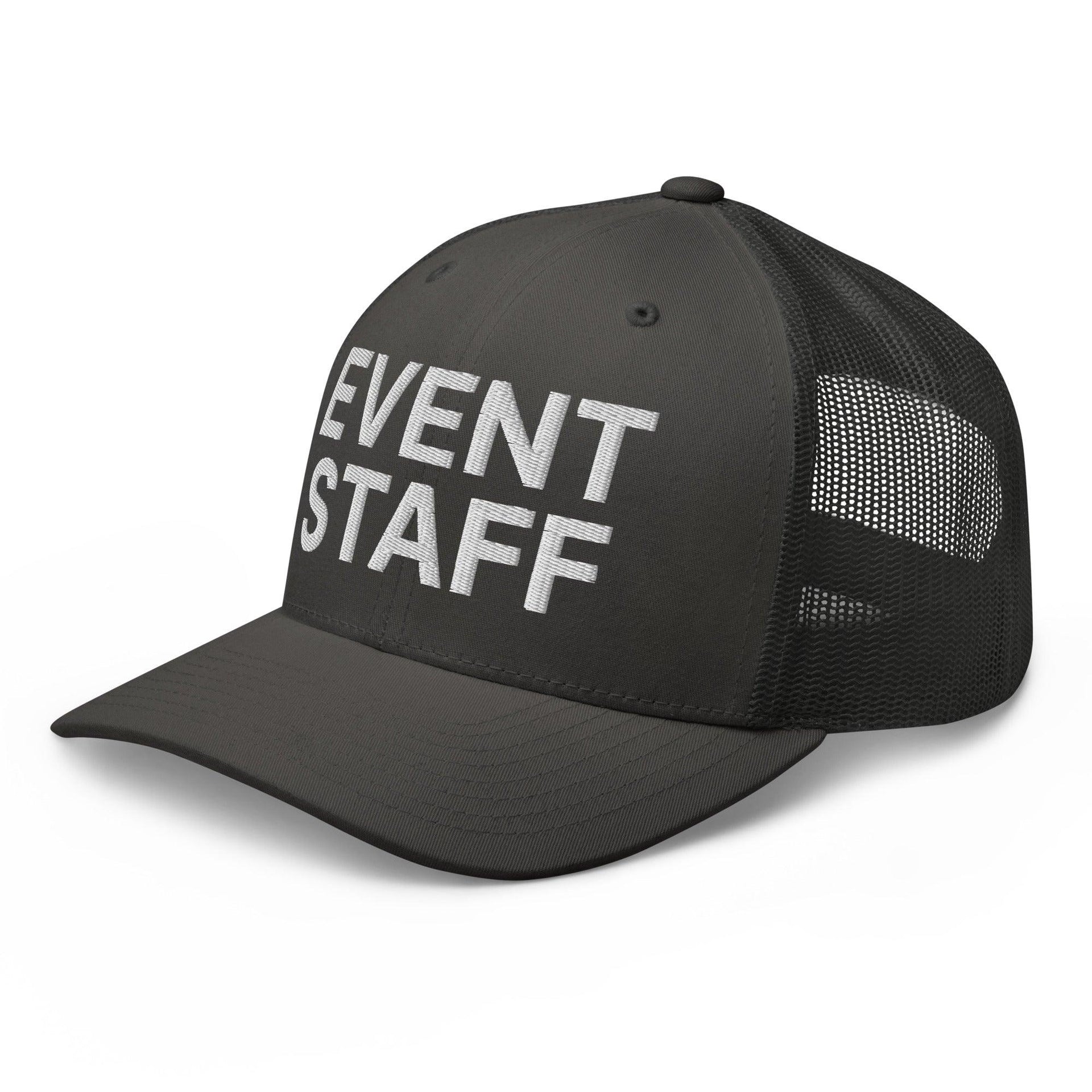 Event Staff Work Block Embroidered Mesh Trucker Hat Capital Crowns Trucker Hats Work
