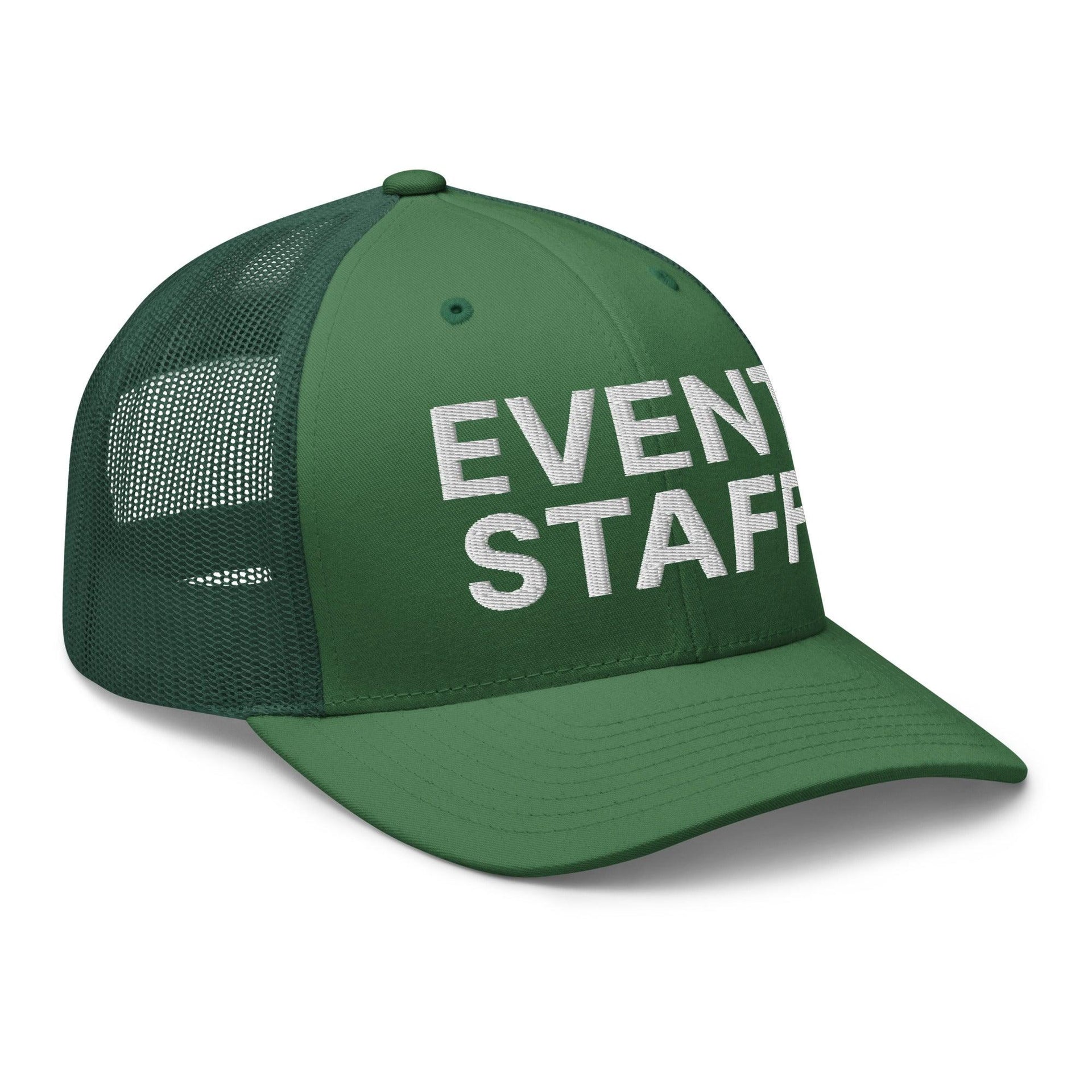 Event Staff Work Block Embroidered Mesh Trucker Hat Capital Crowns Trucker Hats Work
