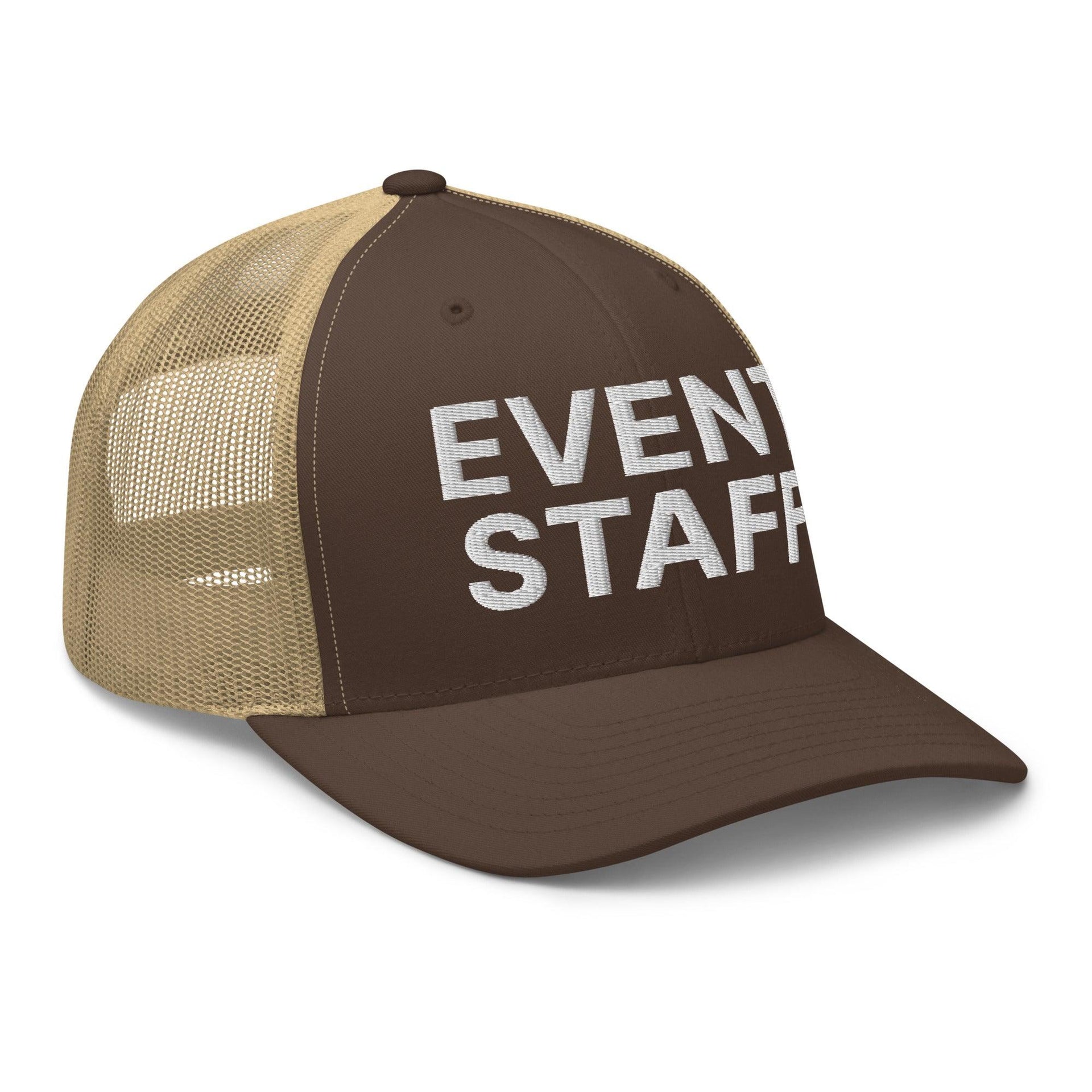 Event Staff Work Block Embroidered Mesh Trucker Hat Capital Crowns Trucker Hats Work