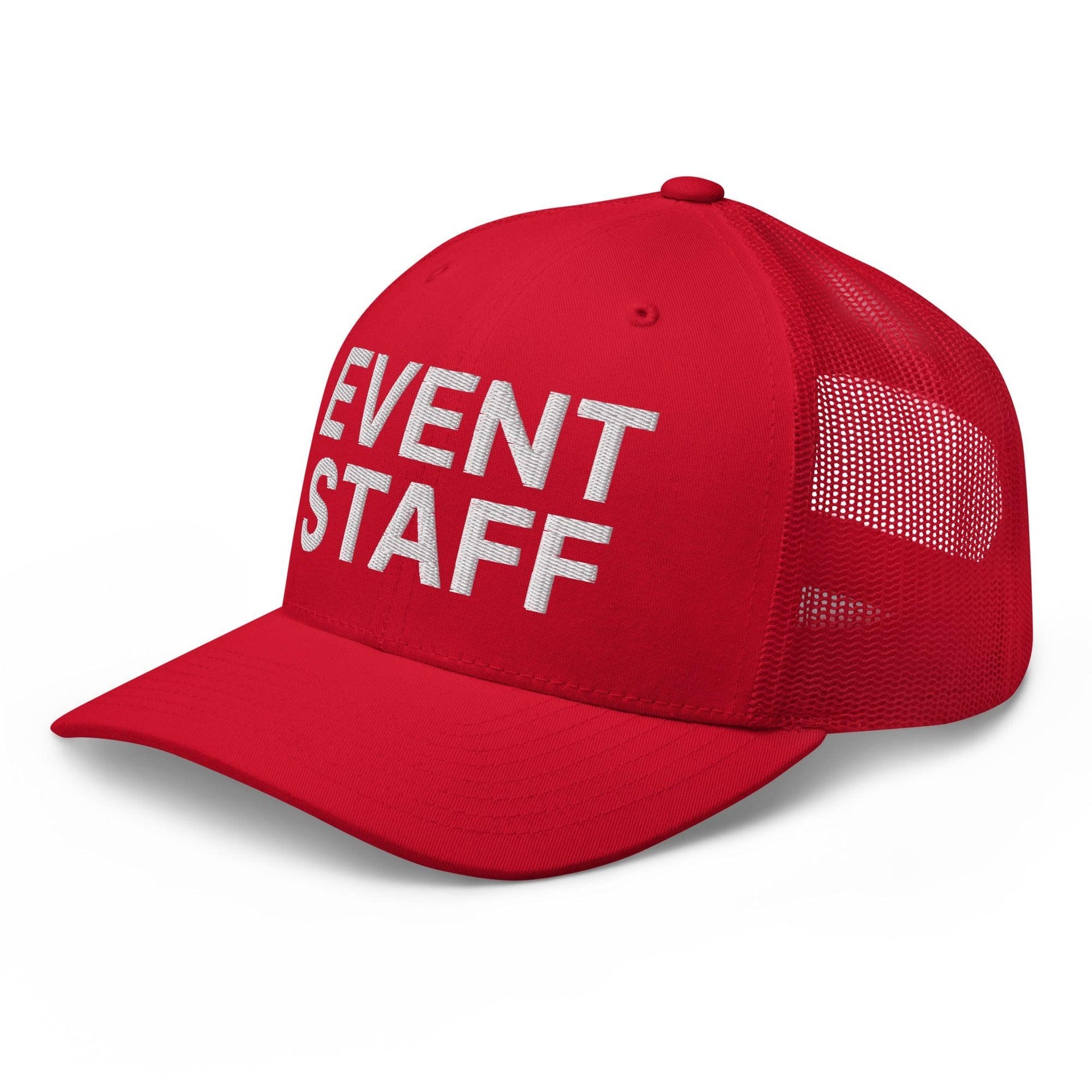 Event Staff Work Block Embroidered Mesh Trucker Hat Capital Crowns Trucker Hats Work