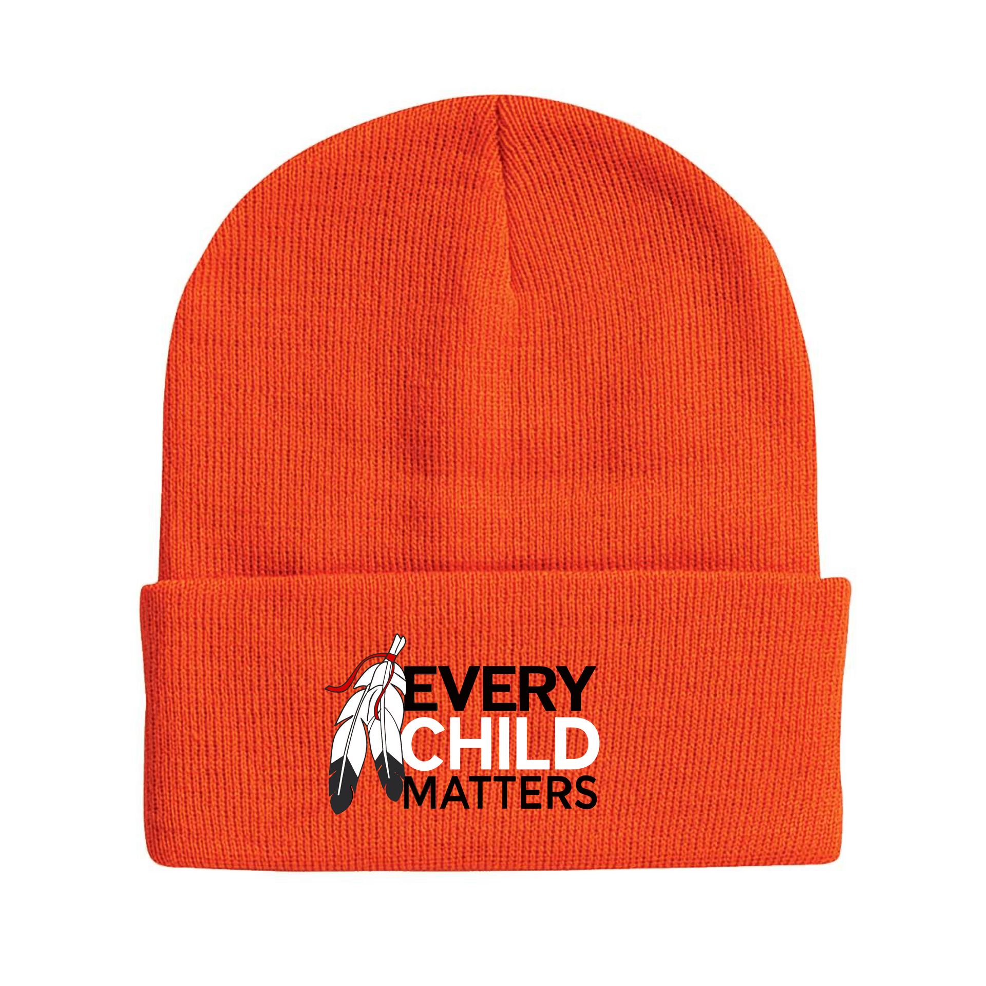 Every Child Matters Beanie - Feather Design beanie beanies every child matters Headwear - Winter orange shirt day Toque