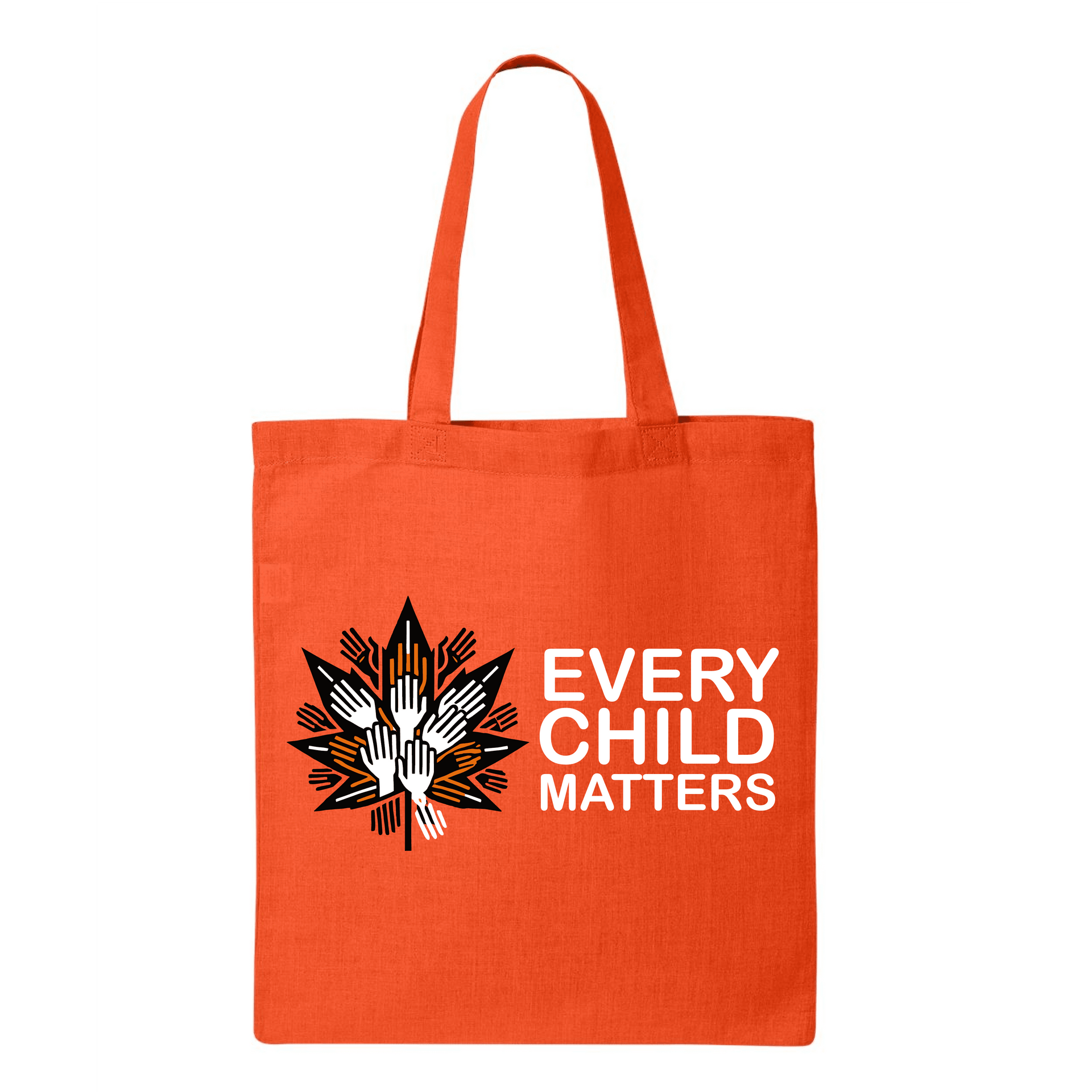 Every Child Matters Tote Bag with Hands Maple Leaf Design Case Sizes (100pcs) Cotton Tote Bag Eco-Friendly Bags Every Child Matters Maple Leaf Design