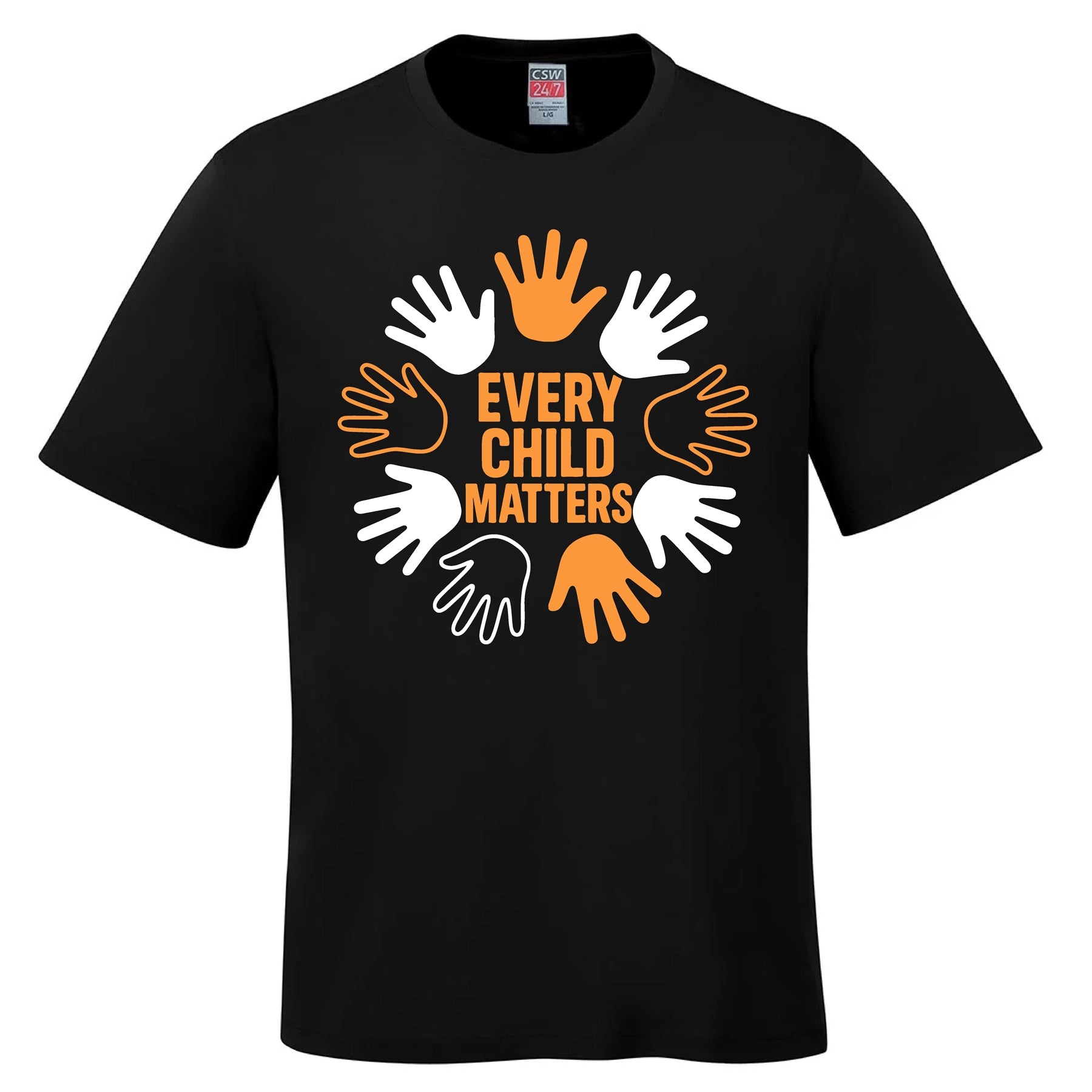 Circle of Hands Tee – Every Child Matters Adult Cotton every child matters Healing & Remembrance Indigenous Awareness Mens & Unisex National Day for Truth & Reconciliation orange shirt day Phyllis Webstad Solidarity Tops Truth and Reconciliation