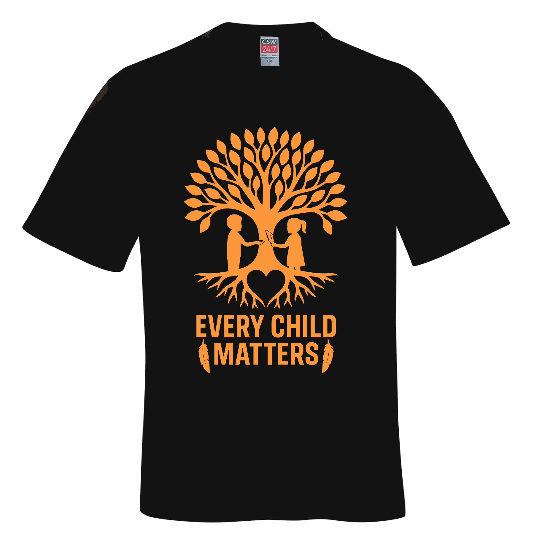 Every Child Matters Tee | Orange Shirt Day Tree of Life Graphic for Meaningful Impact Black every child matters orange shirt day