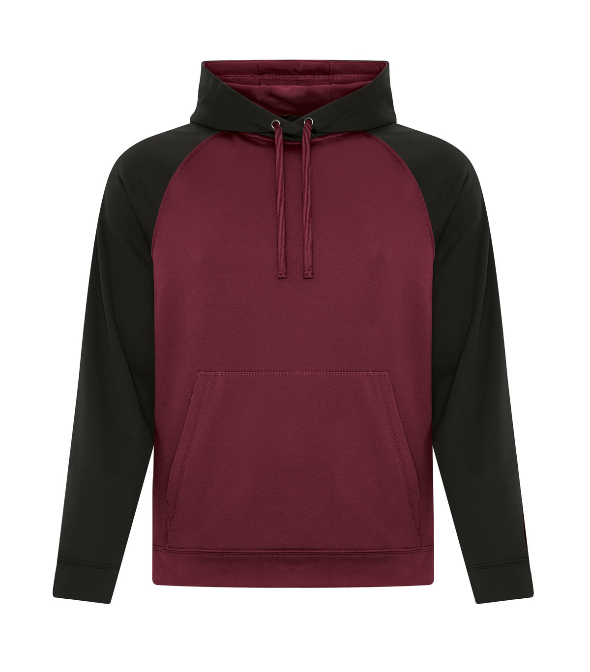 ATC F2037, Game Day Fleece Two Tone Hoodie, Maroon/Black