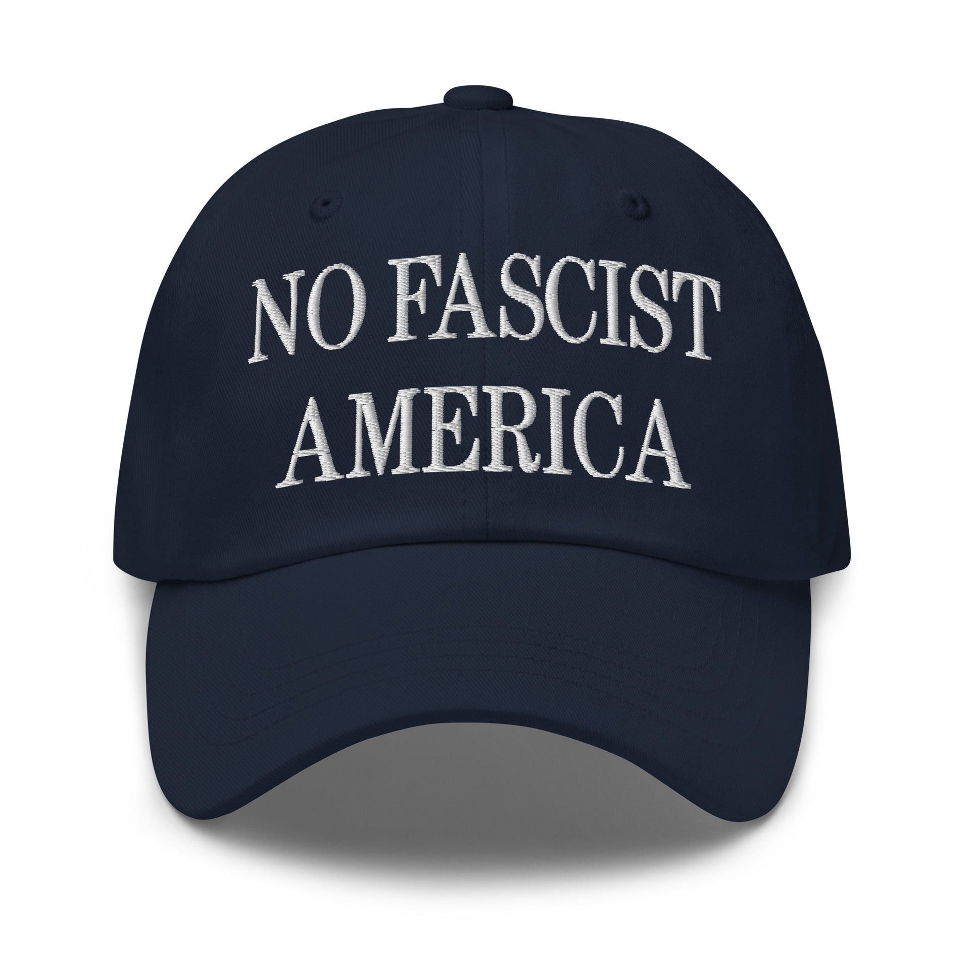 No Fascist America Embroidered Unstructured Dad Hat Navy Capital Crowns Dad Hats Liberal