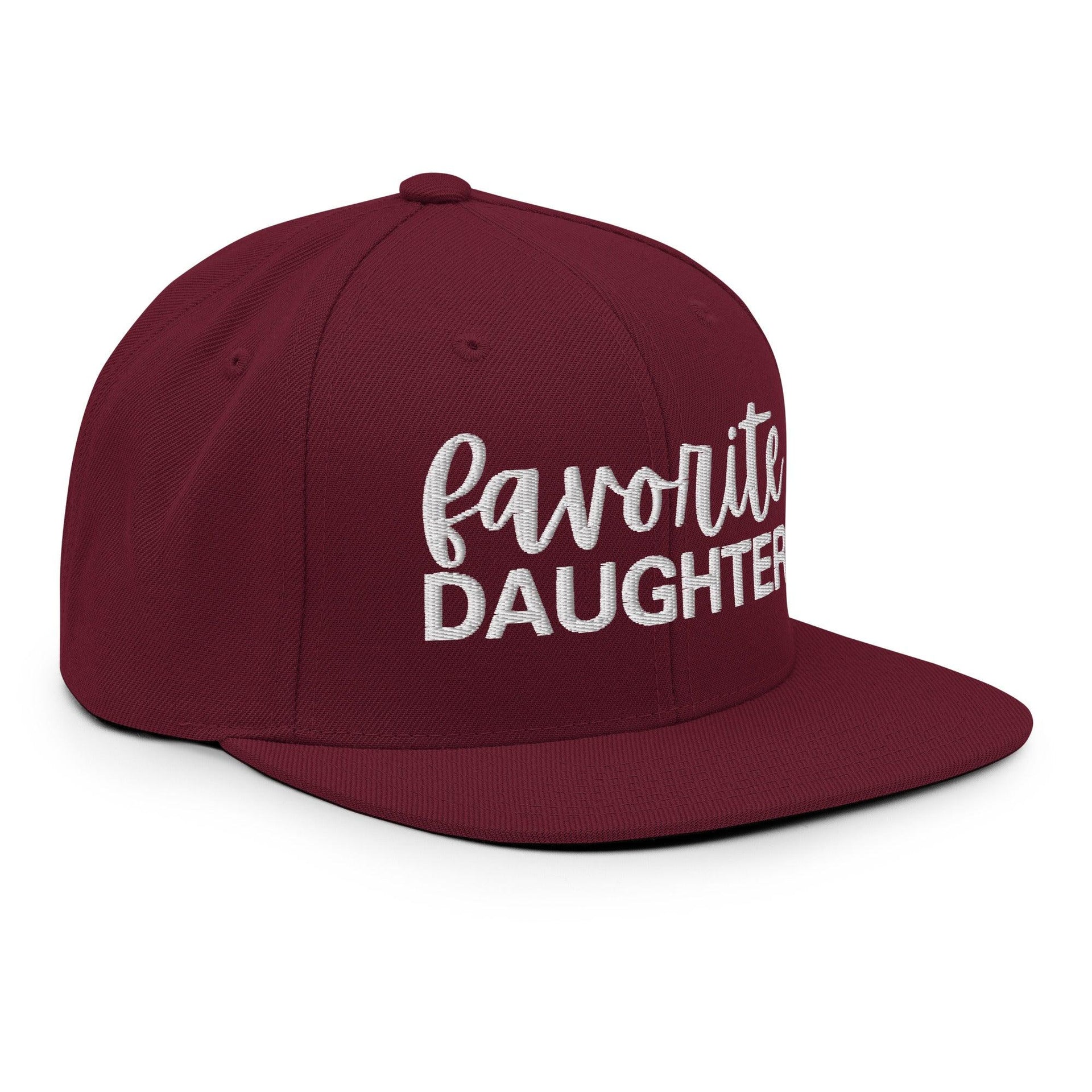 Favorite Daughter Embroidered Flat Bill Brim Snapback Hat Capital Crowns Funny Snapback Hats
