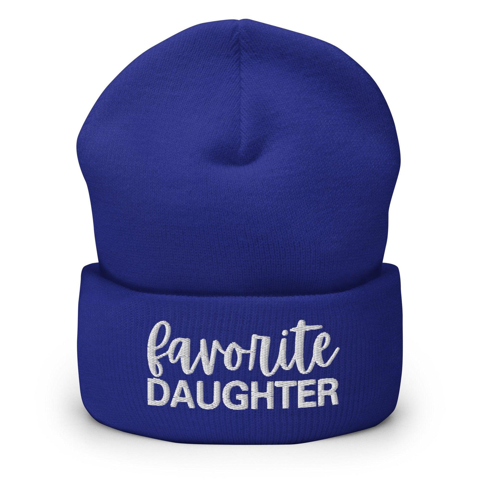 Favorite Daughter Embroidered Knit Cuffed Beanie Royal Beanies Capital Crowns Funny