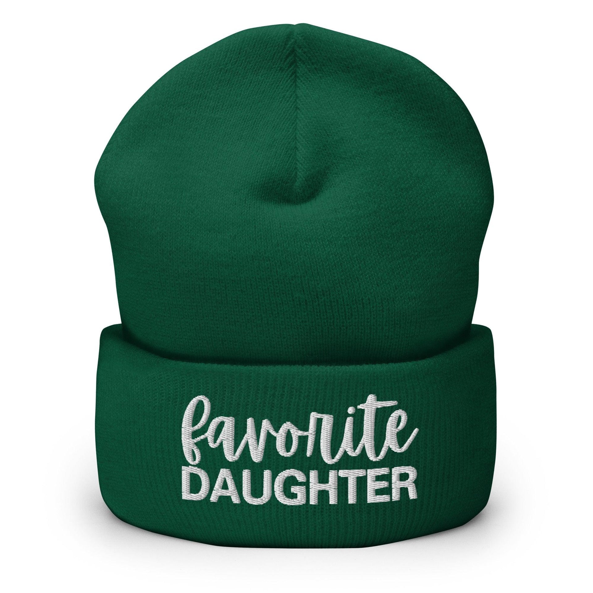Favorite Daughter Embroidered Knit Cuffed Beanie Spruce Beanies Capital Crowns Funny