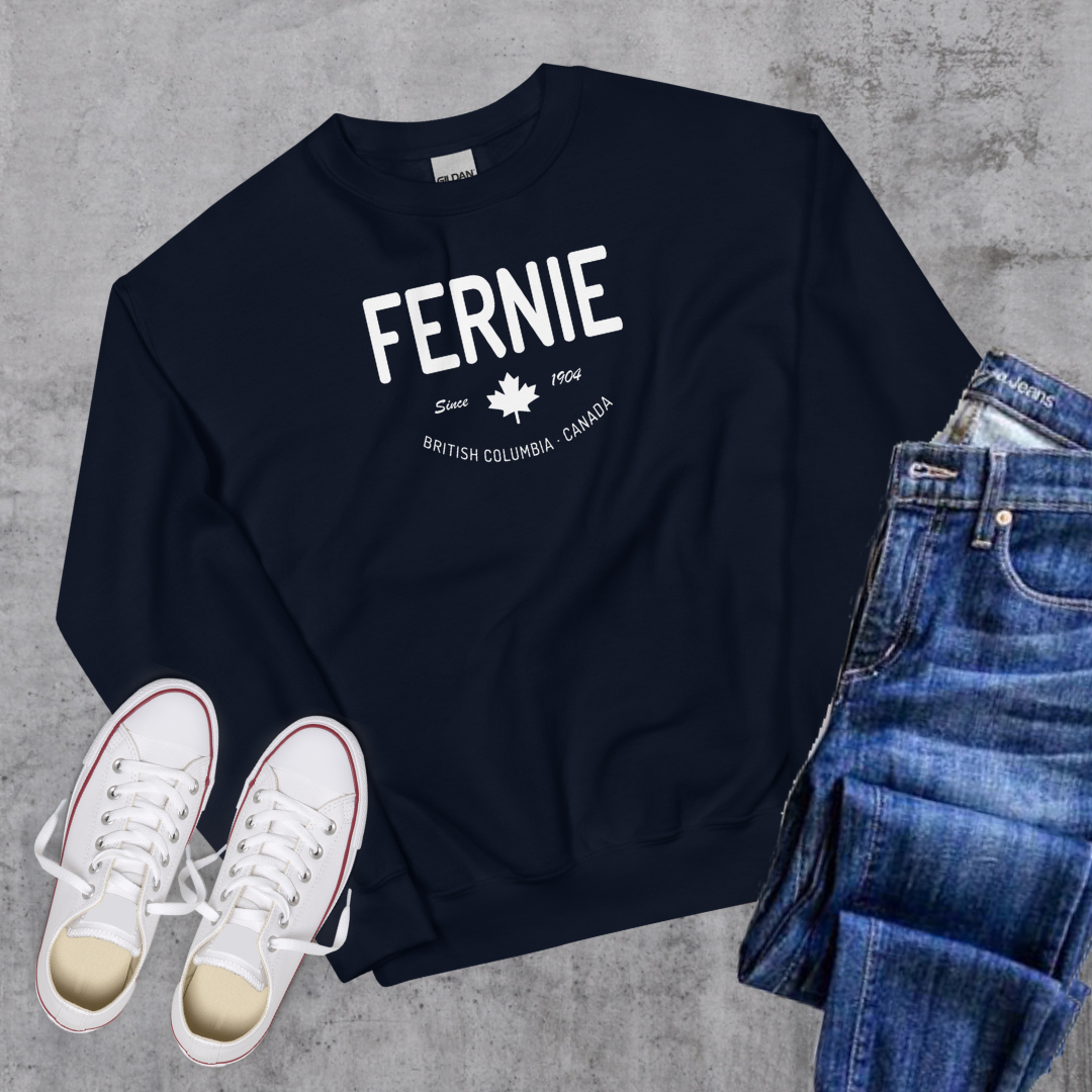 Fernie Since 1904 Crewneck Navy Canadian City Apparel