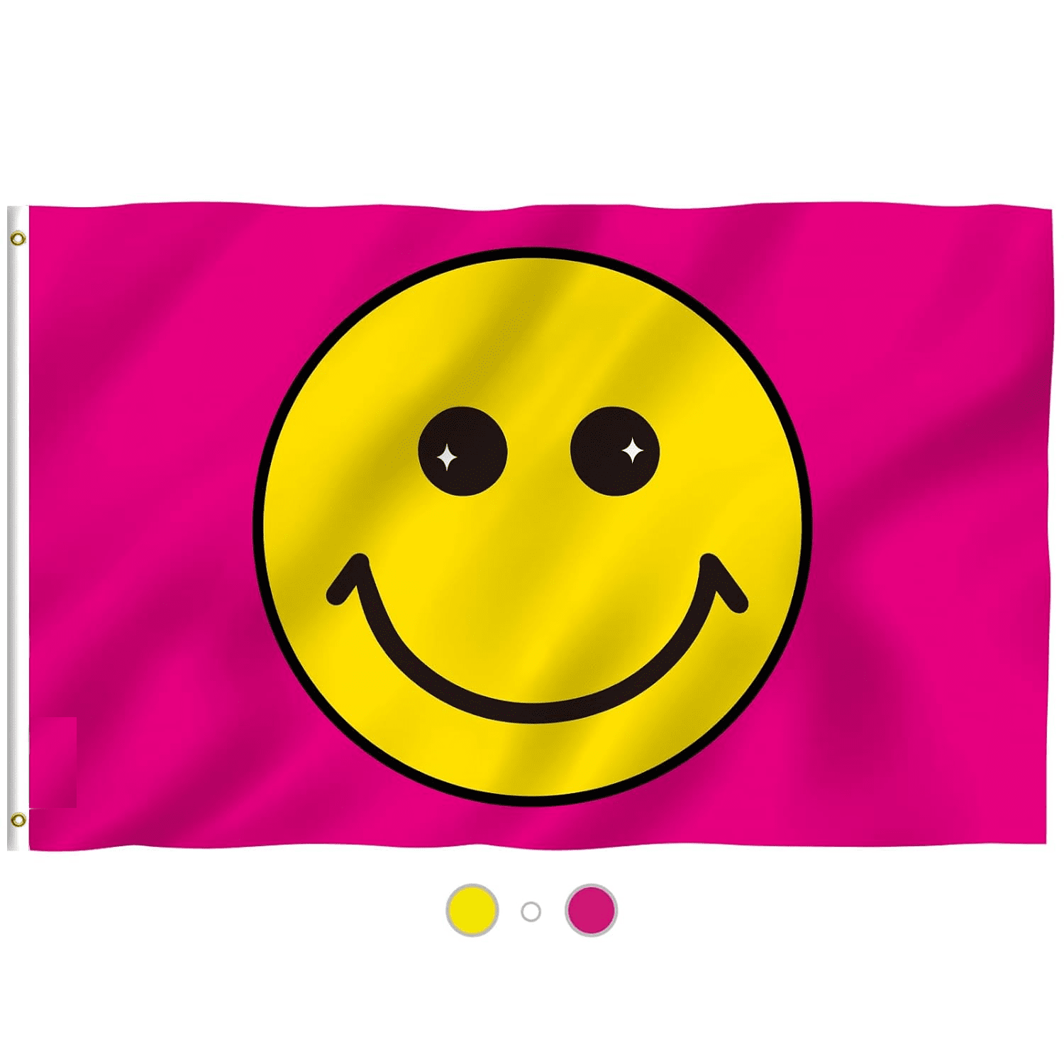 Foot Pink Happy Face Flag - Vivid Color and Fade Proof - 3x5 Flags Happy Face made in canada TSP Flags