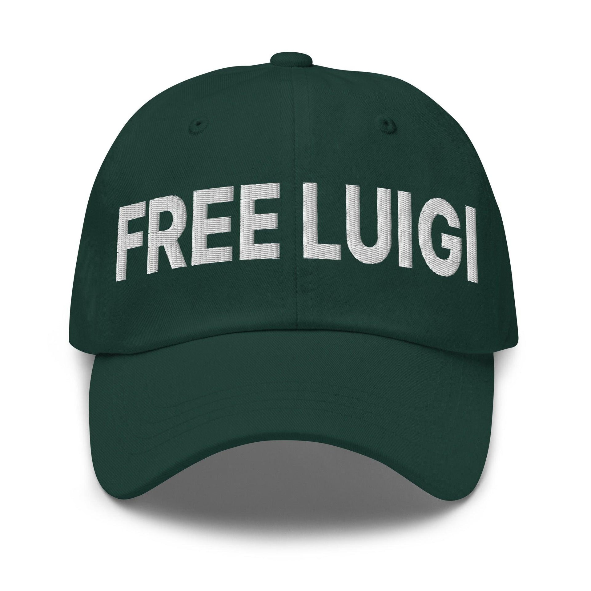 Free Luigi Mangione Embroidered Dad Hat Spruce Capital Crowns Dad Hats Funny LADs Luigi Luigi Apparel luigi mangione