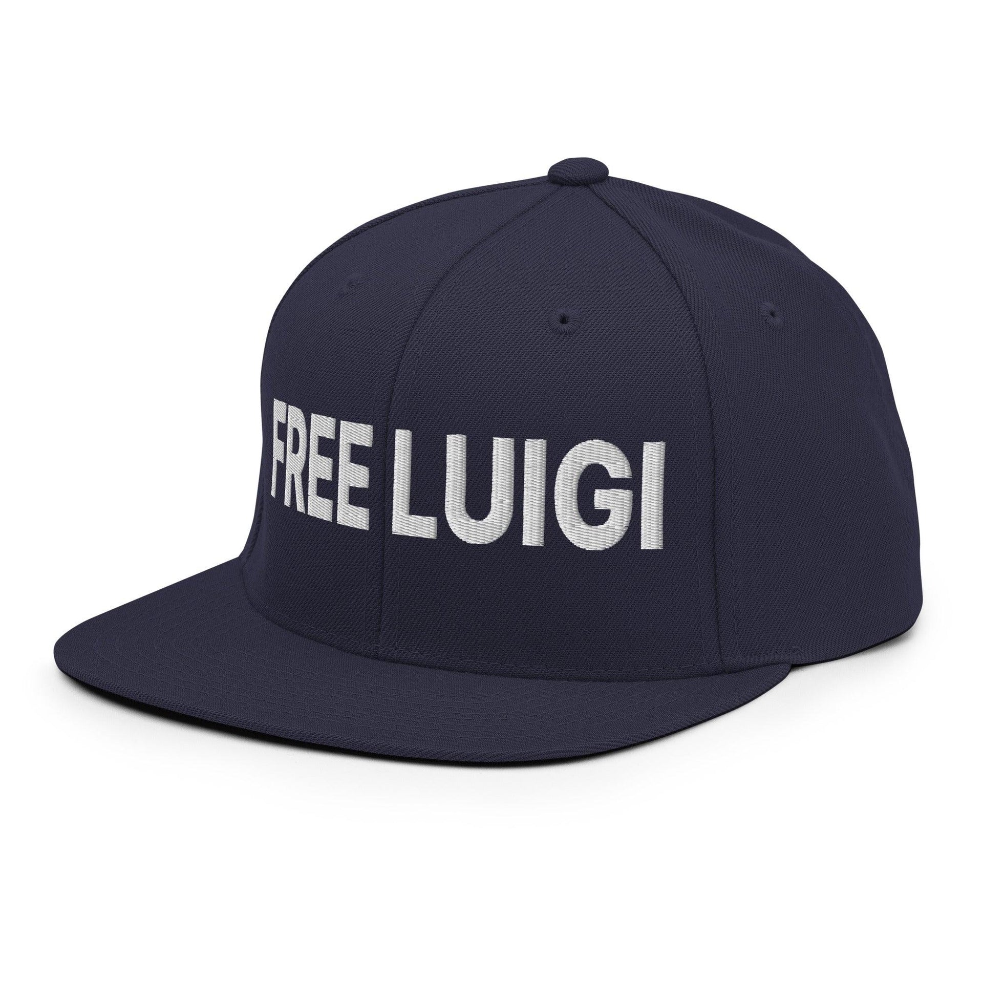 Free Luigi Mangione Embroidered Flat Bill Brim Snapback Hat Capital Crowns Funny LADs Luigi Luigi Apparel luigi mangione Snapback Hats