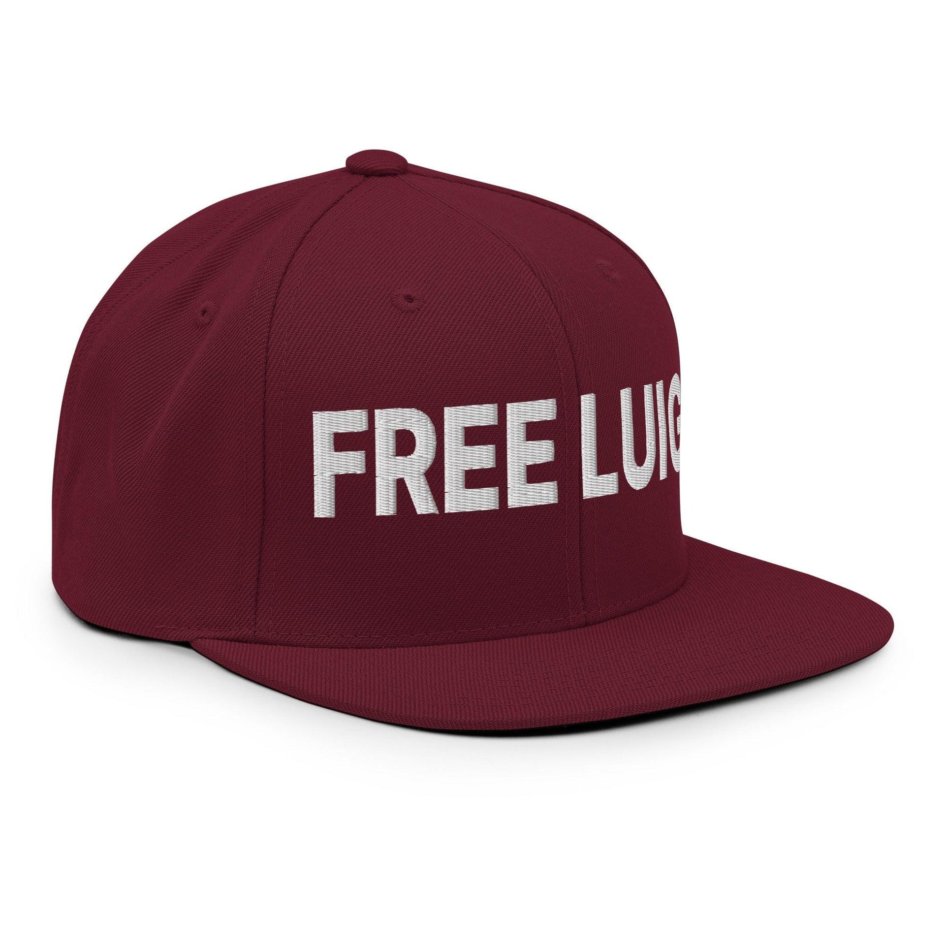 Free Luigi Mangione Embroidered Flat Bill Brim Snapback Hat Capital Crowns Funny LADs Luigi Luigi Apparel luigi mangione Snapback Hats