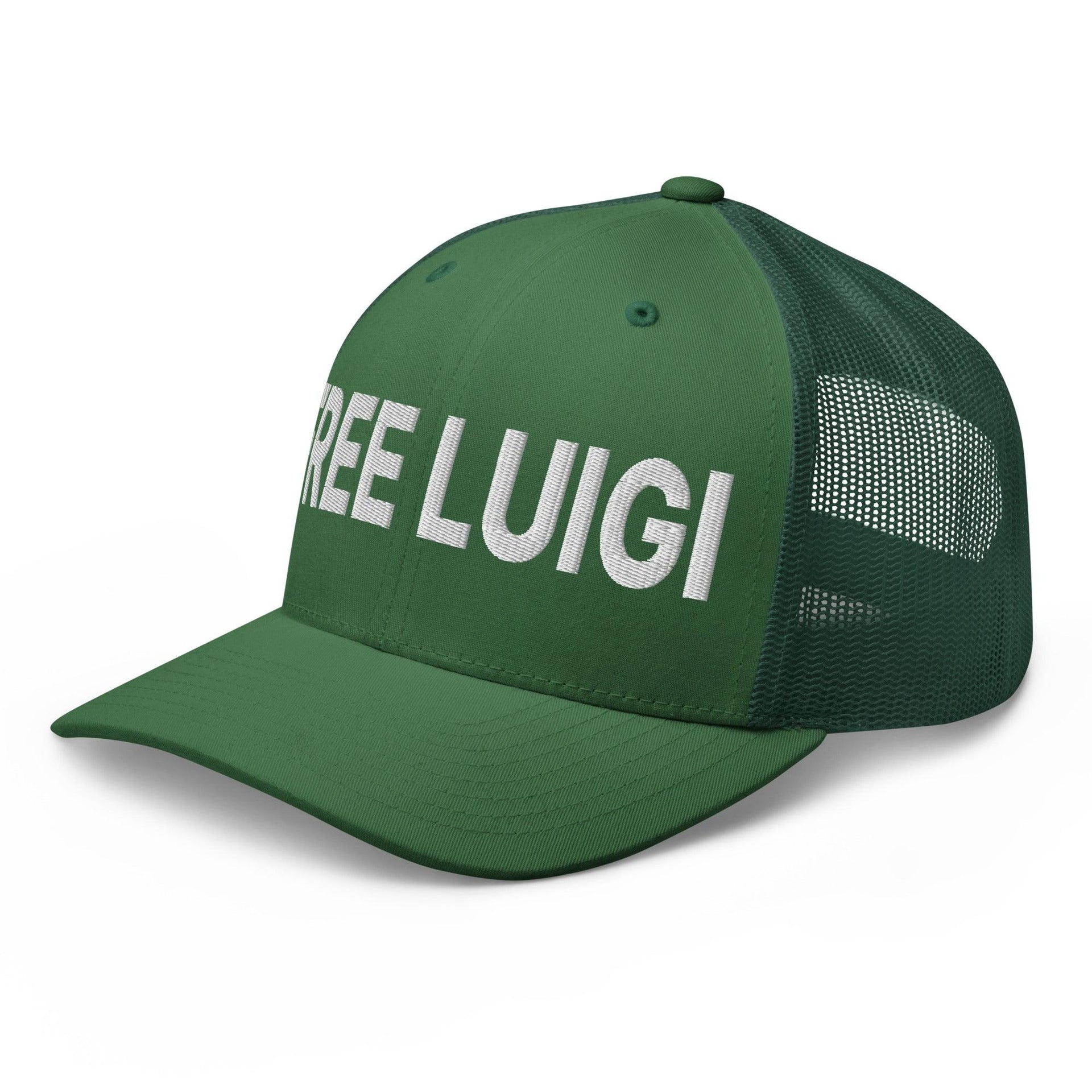 Free Luigi Mangione Embroidered Mesh Trucker Hat Capital Crowns Funny LADs Luigi Luigi Apparel luigi mangione Trucker Hats