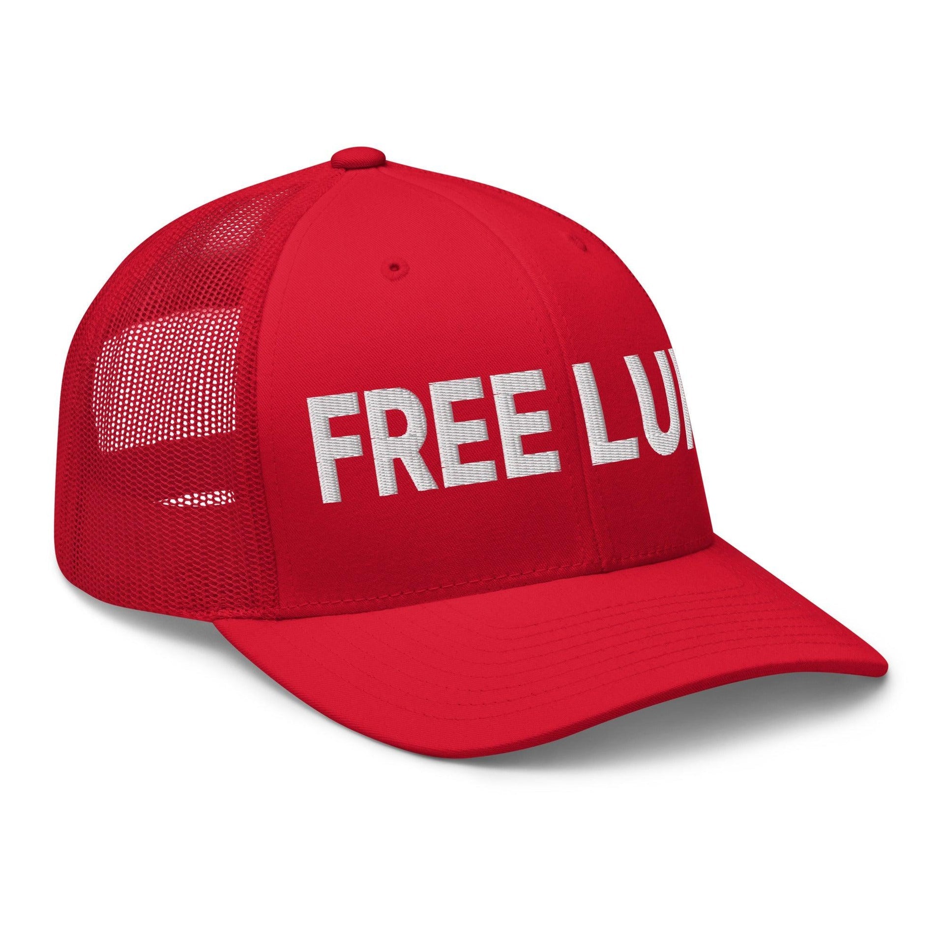 Free Luigi Mangione Embroidered Mesh Trucker Hat Capital Crowns Funny LADs Luigi Luigi Apparel luigi mangione Trucker Hats