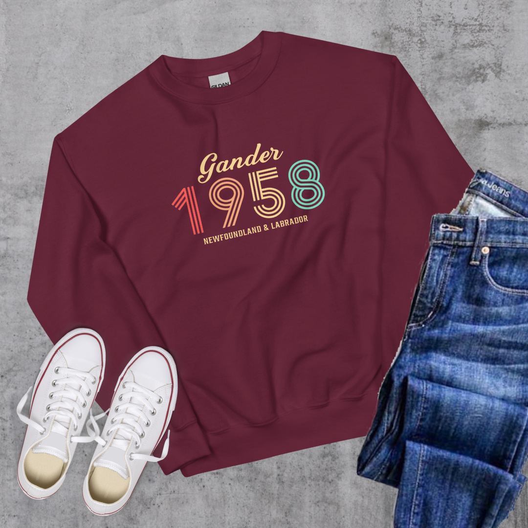 Gander Vintage Crewneck Maroon Canadian City Apparel Newfoundland