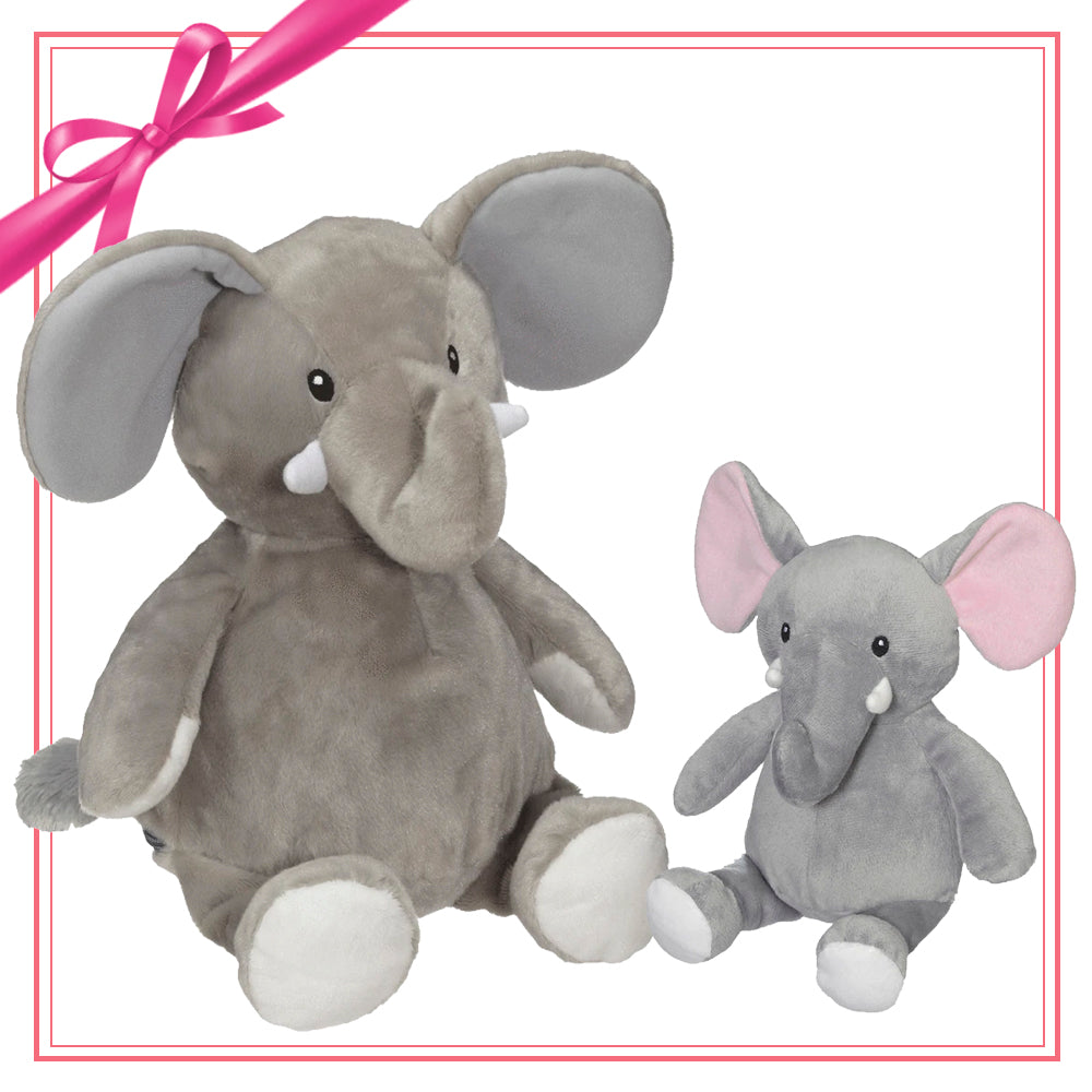 Gift Set - Elford Elephant Buddy & Mini Plush elephant embroidable Gift Set