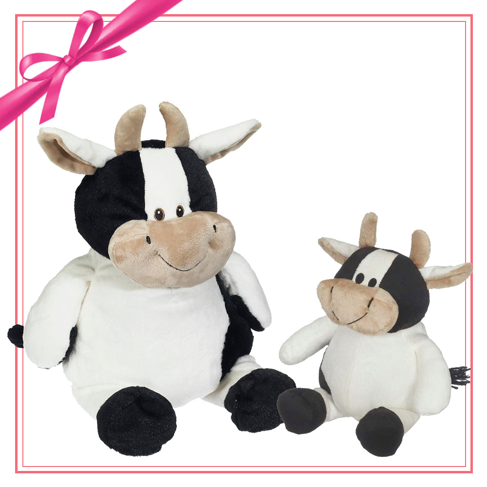 Gift Set - MooMoo Cow Buddy & Mini Plush cow embroidable Gift Set