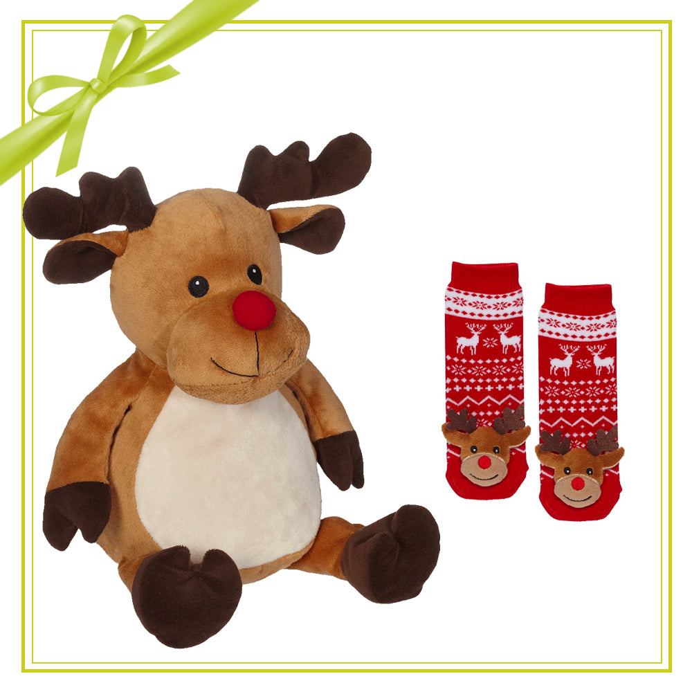 Gift Set - Randy Reindeer Buddy & Socks Gift Set moose socks