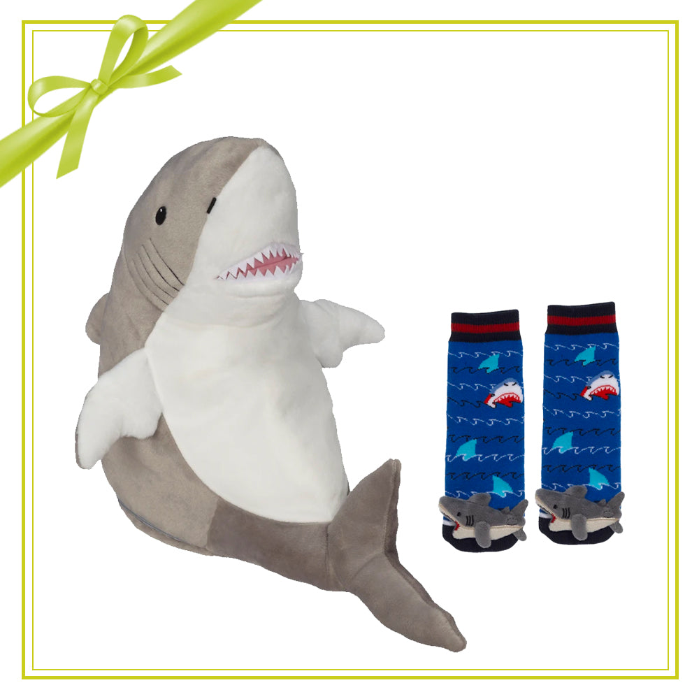 Gift Set - Sebastian Shark Buddy & Socks grey Gift Set