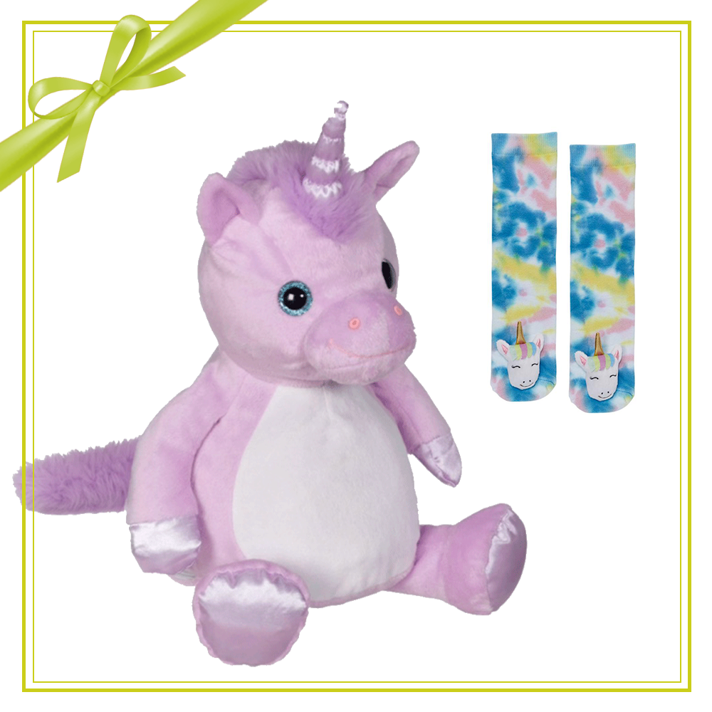 Gift Set - Violette Unicorn Buddy & Tie Dye Unicorn Gift Set socks unicorn