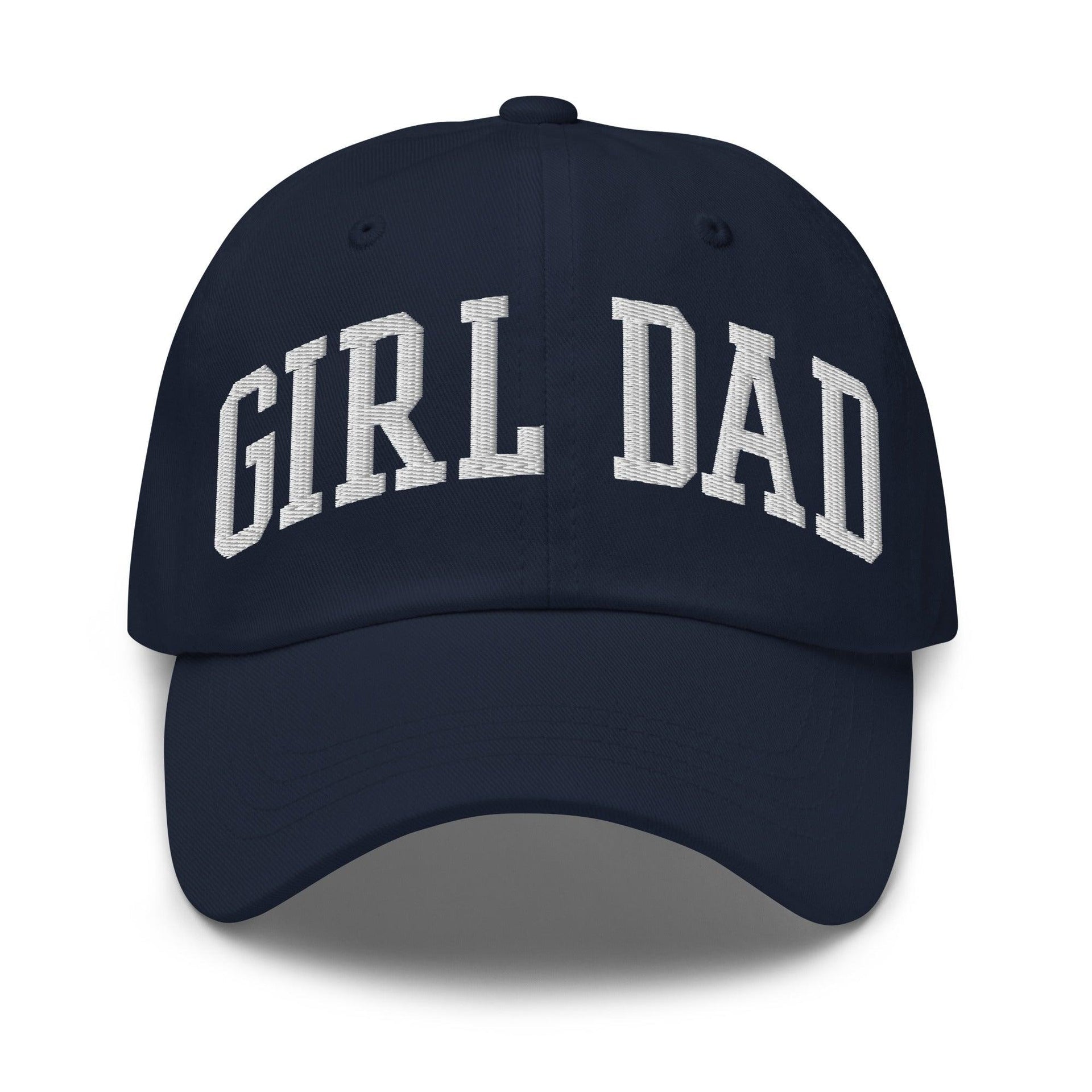 Girl Dad Varsity Letterman Embroidered Dad Hat Navy Capital Crowns Dad Hats Funny
