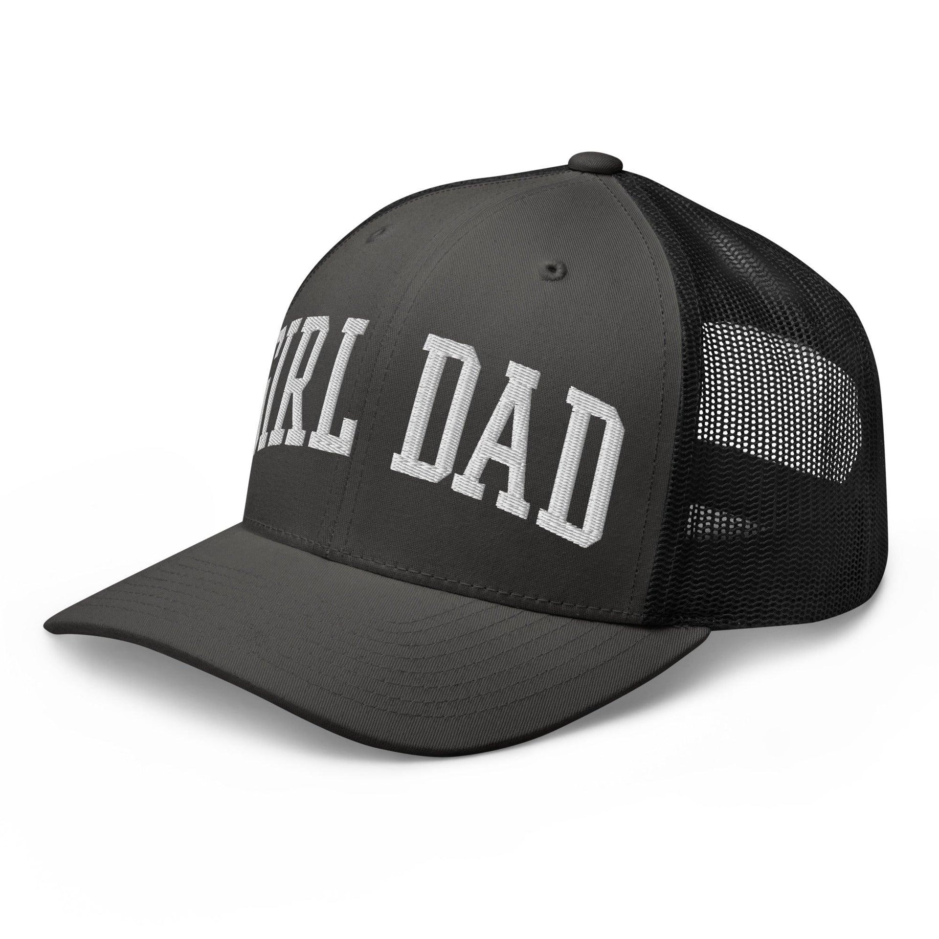 Girl Dad Varsity Letterman Embroidered Mesh Trucker Hat Capital Crowns Dad Hats Funny Trucker Hats