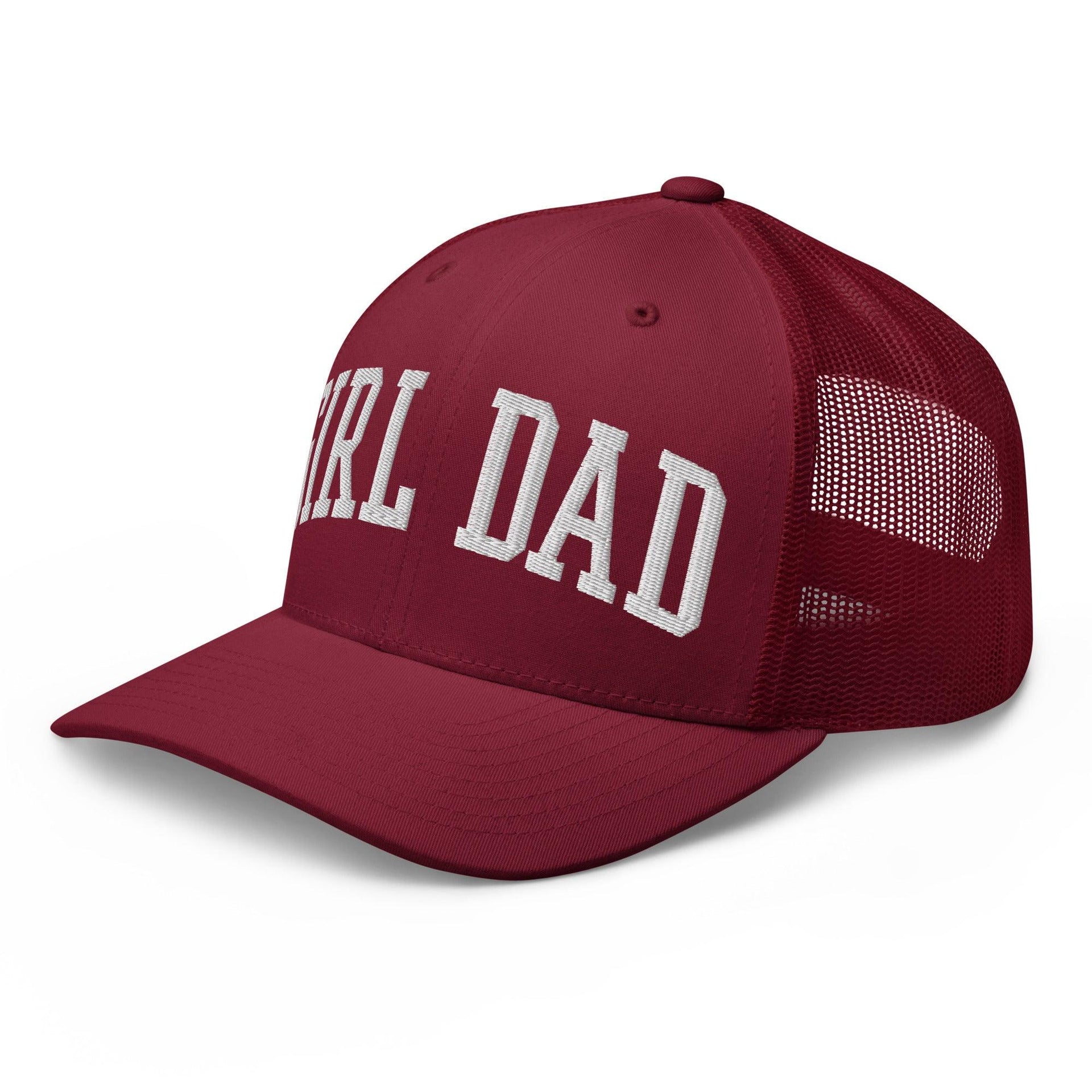 Girl Dad Varsity Letterman Embroidered Mesh Trucker Hat Capital Crowns Dad Hats Funny Trucker Hats