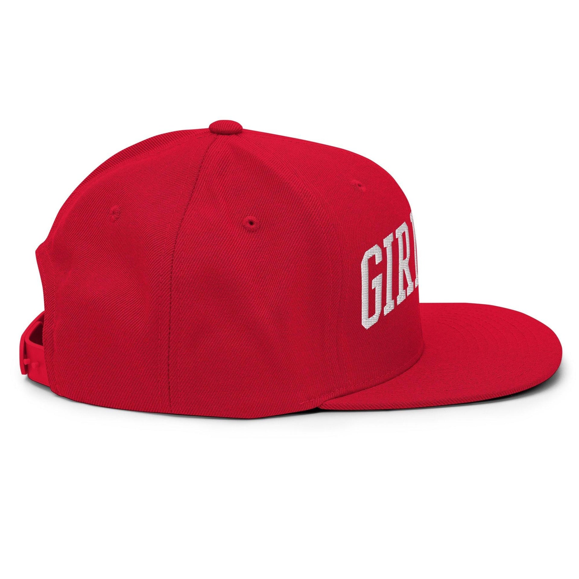 Girl Dad Varsity Letterman Flat Bill Brim Snapback Hat Capital Crowns Dad Hats Funny Snapback Hats
