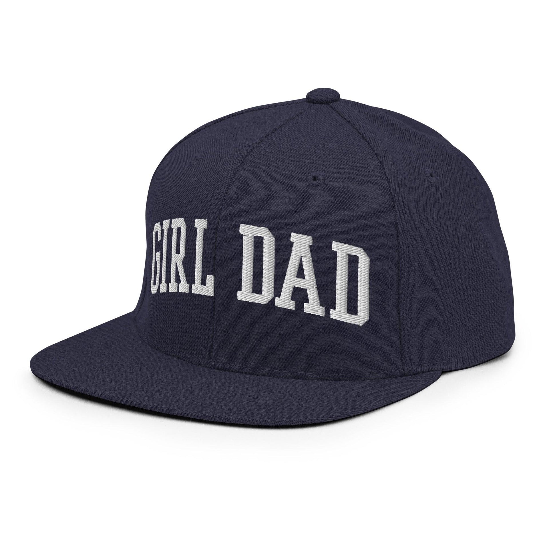 Girl Dad Varsity Letterman Flat Bill Brim Snapback Hat Capital Crowns Dad Hats Funny Snapback Hats