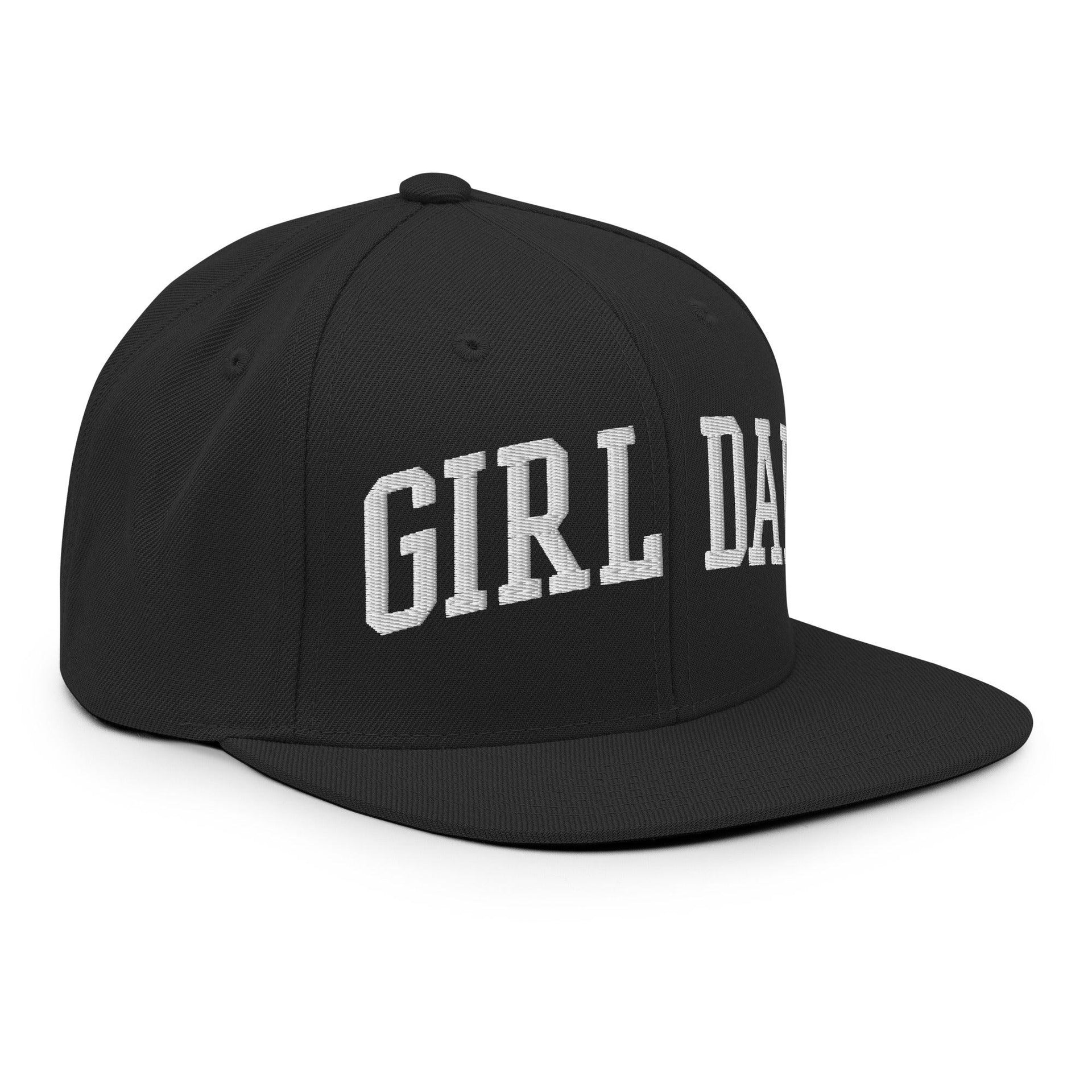 Girl Dad Varsity Letterman Flat Bill Brim Snapback Hat Capital Crowns Dad Hats Funny Snapback Hats