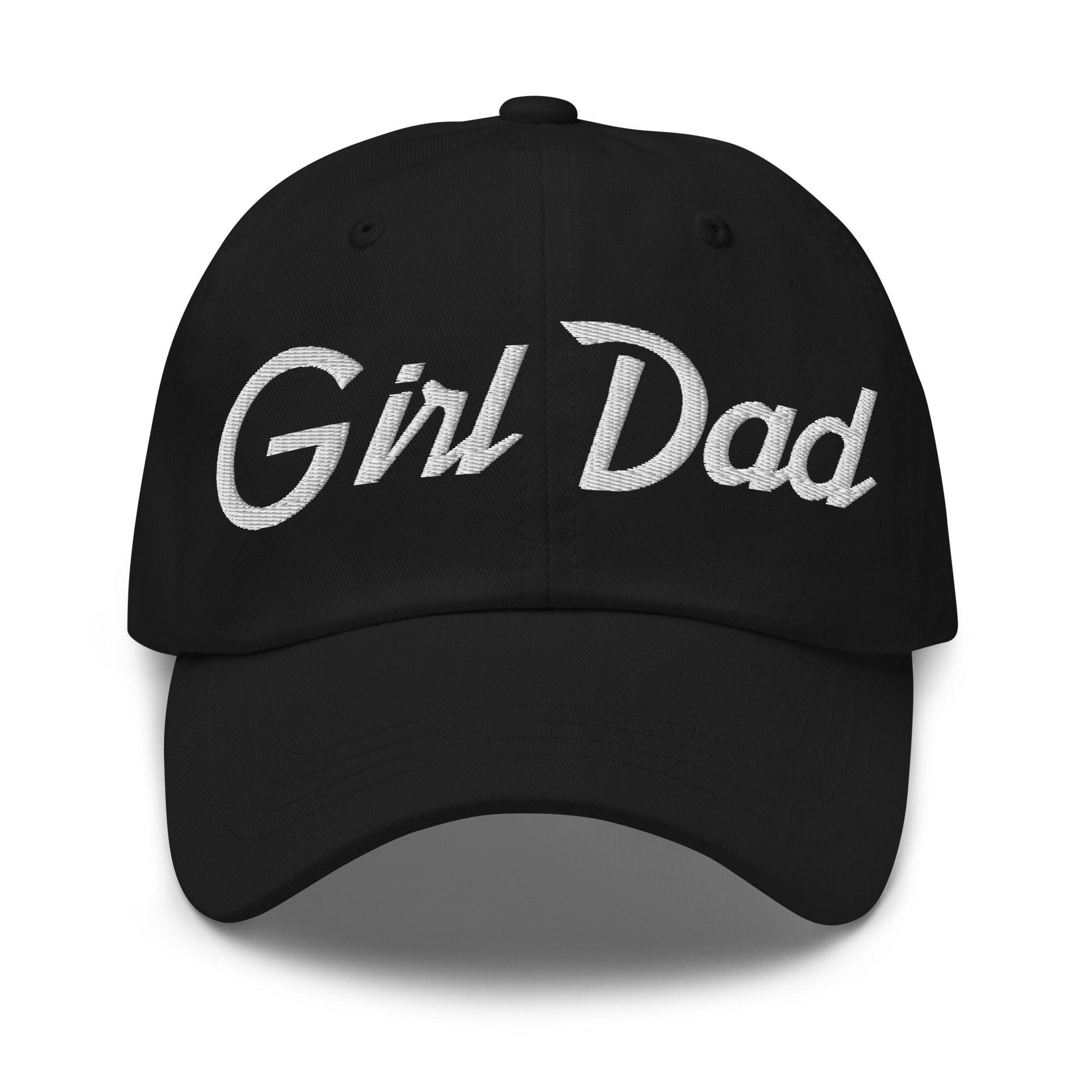Girl Dad Vintage Sports Script Embroidered Dad Hat Black Capital Crowns Dad Hats Funny