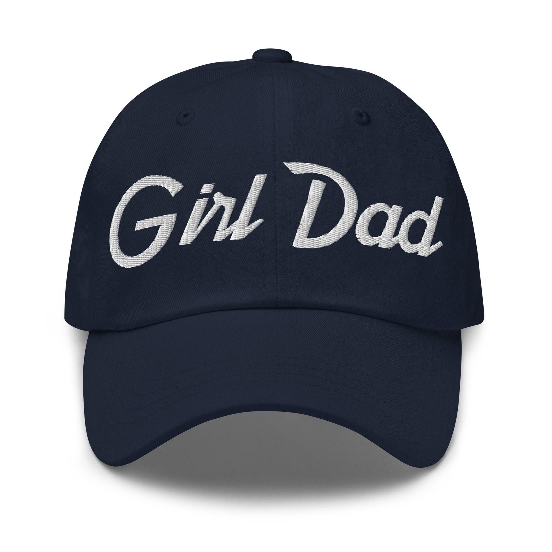 Girl Dad Vintage Sports Script Embroidered Dad Hat Navy Capital Crowns Dad Hats Funny