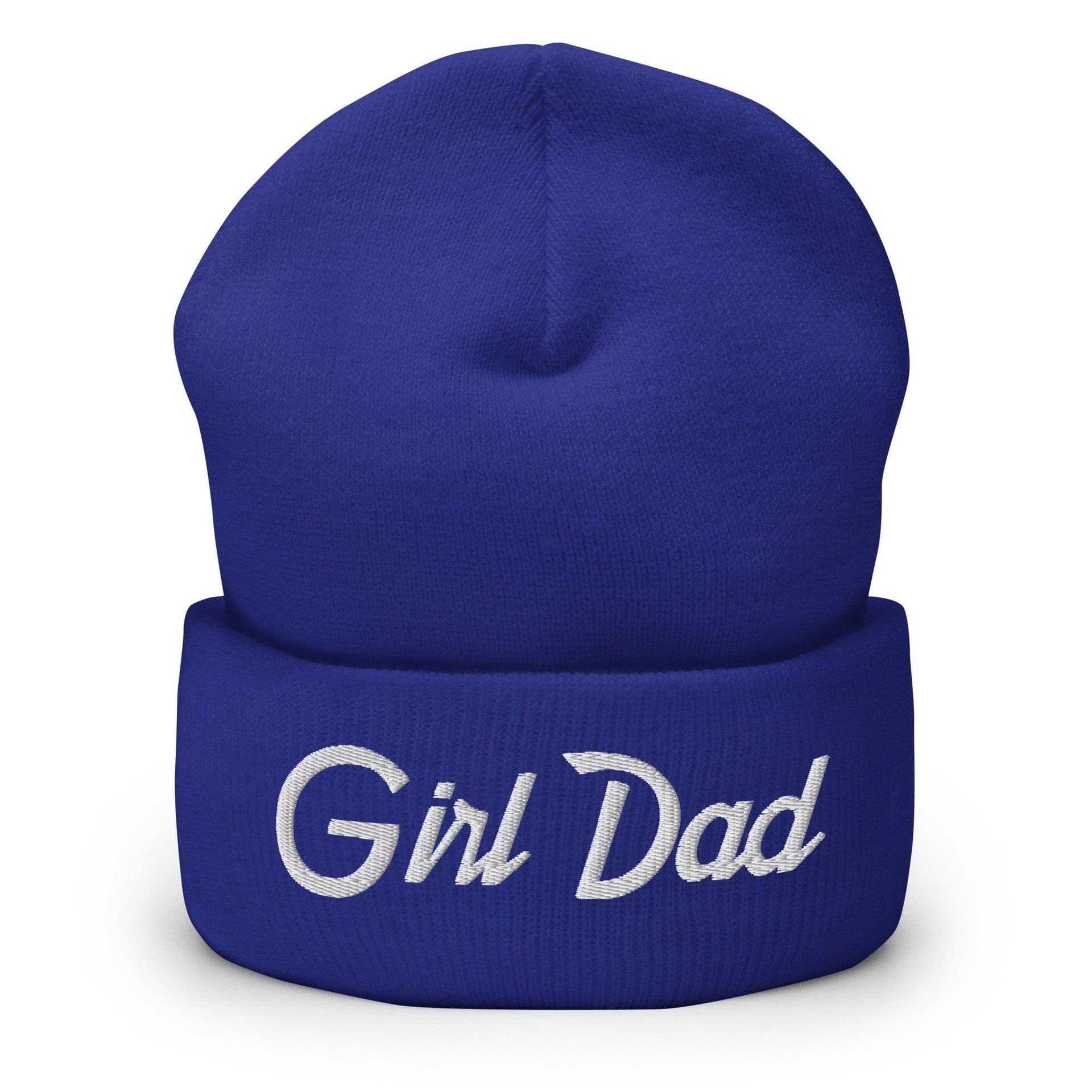 Girl Dad Vintage Sports Script Embroidered Knit Cuffed Beanie Royal Beanies Capital Crowns Dad Hats Funny