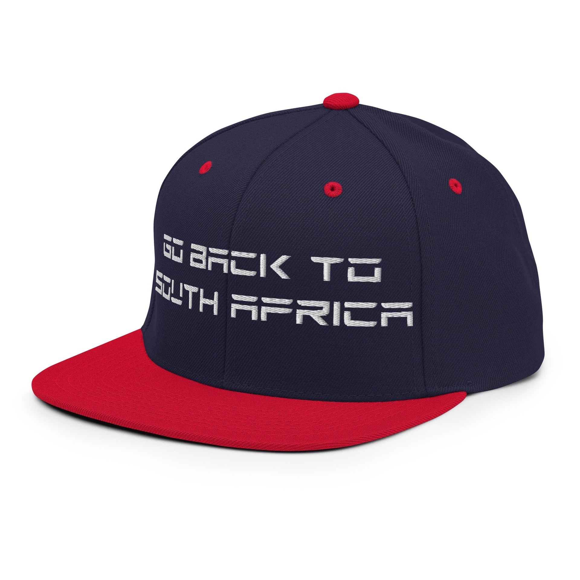 Go Back to South Africa Elon Musk Embroidered Flat Brim Bill Snapback Hat Capital Crowns Liberal Snapback Hats