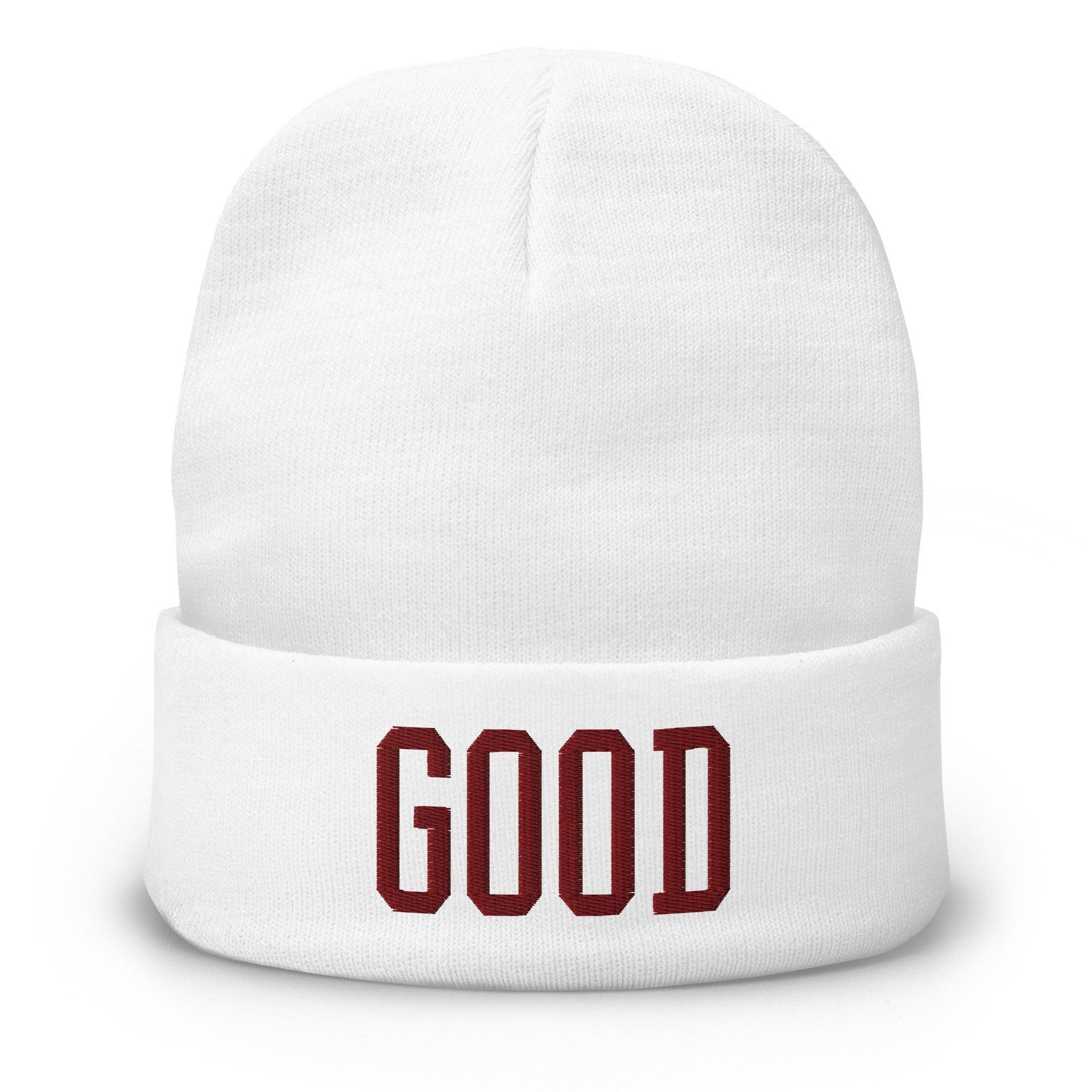 Good Texas Varsity Letterman Block Embroidered Knit Cuffed Beanie Default Title Beanies Capital Crowns College