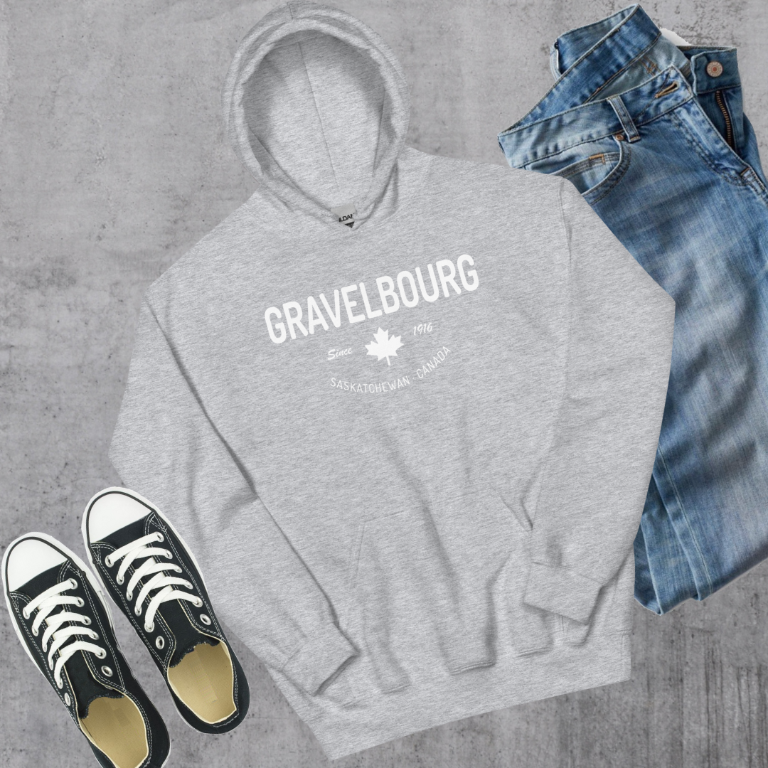 Gravelbourg since 1916 Hoodie Sport Grey Canadian City Apparel