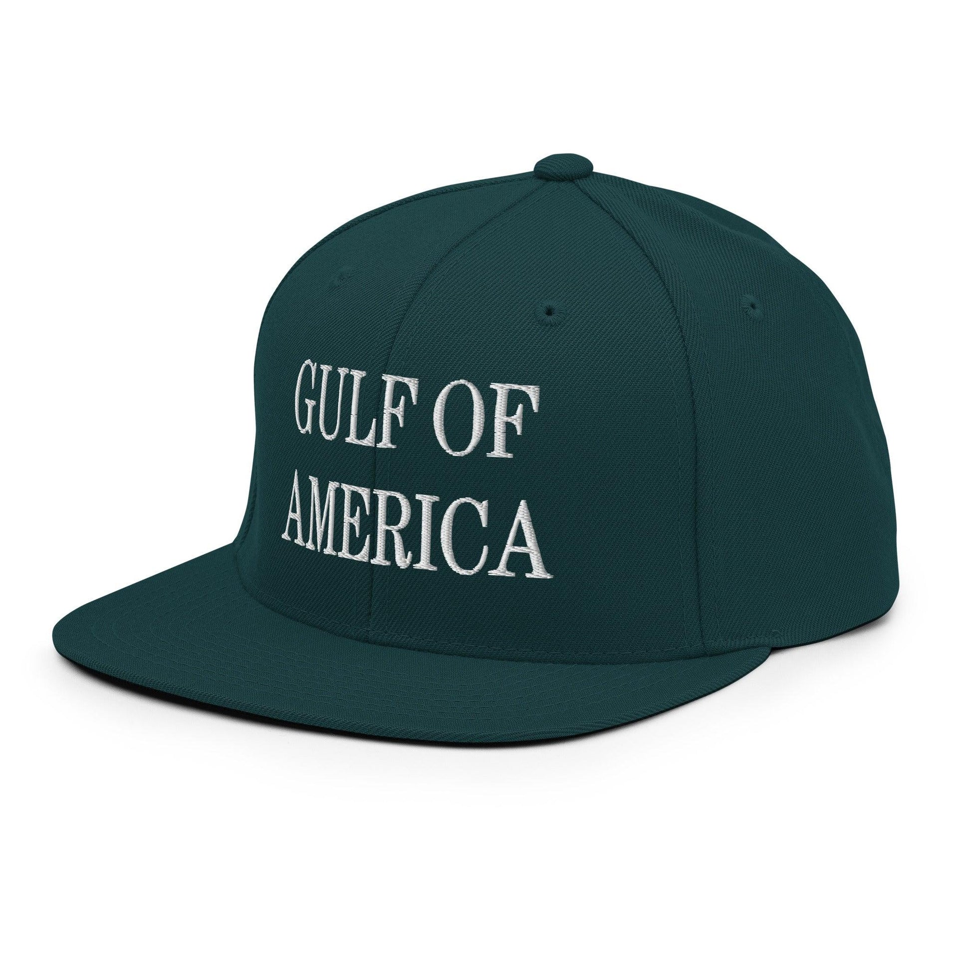 Gulf of America Embroidered Flat Bill Brim Snapback Hat Capital Crowns Conservative LADs Make Again Snapback Hats