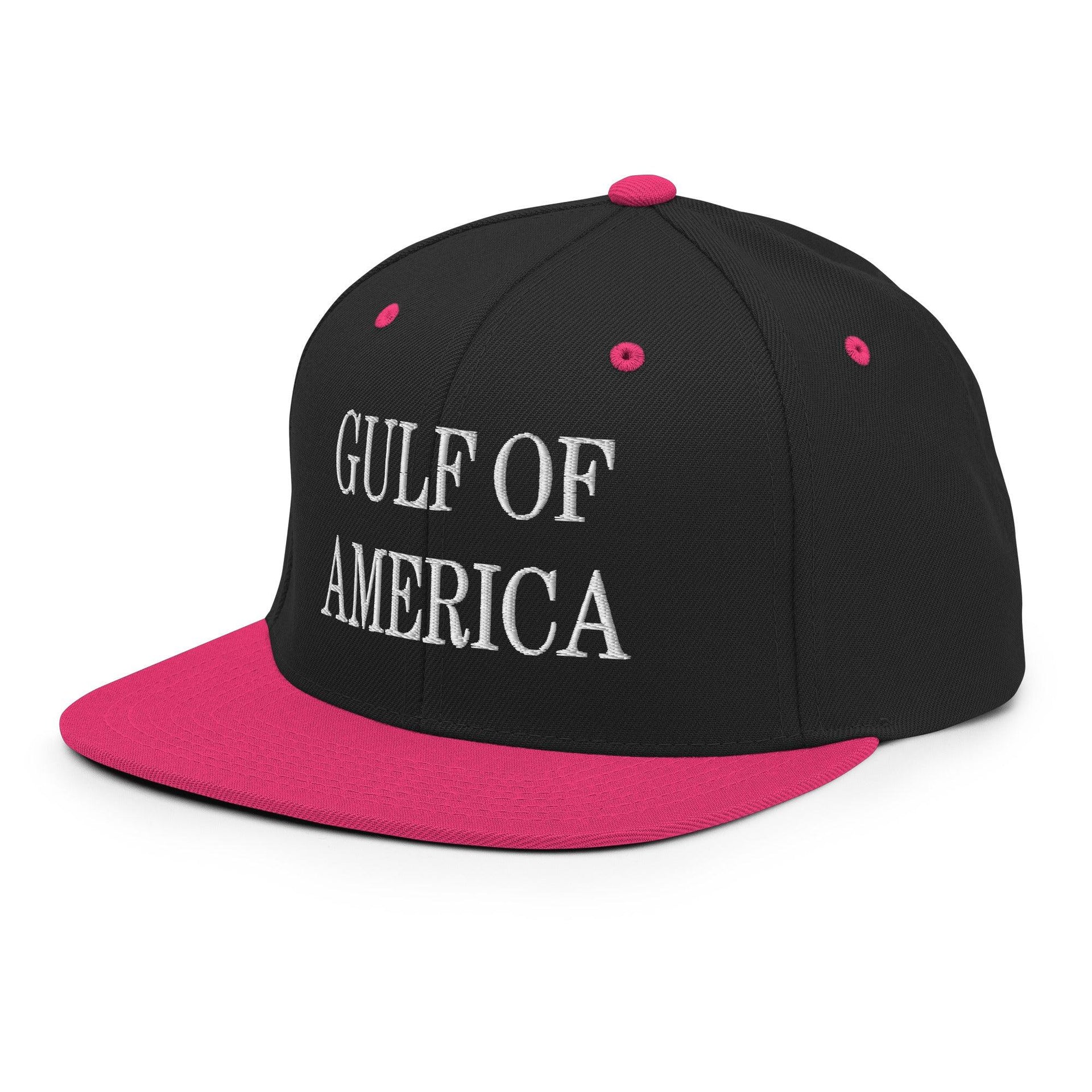 Gulf of America Embroidered Flat Bill Brim Snapback Hat Capital Crowns Conservative LADs Make Again Snapback Hats