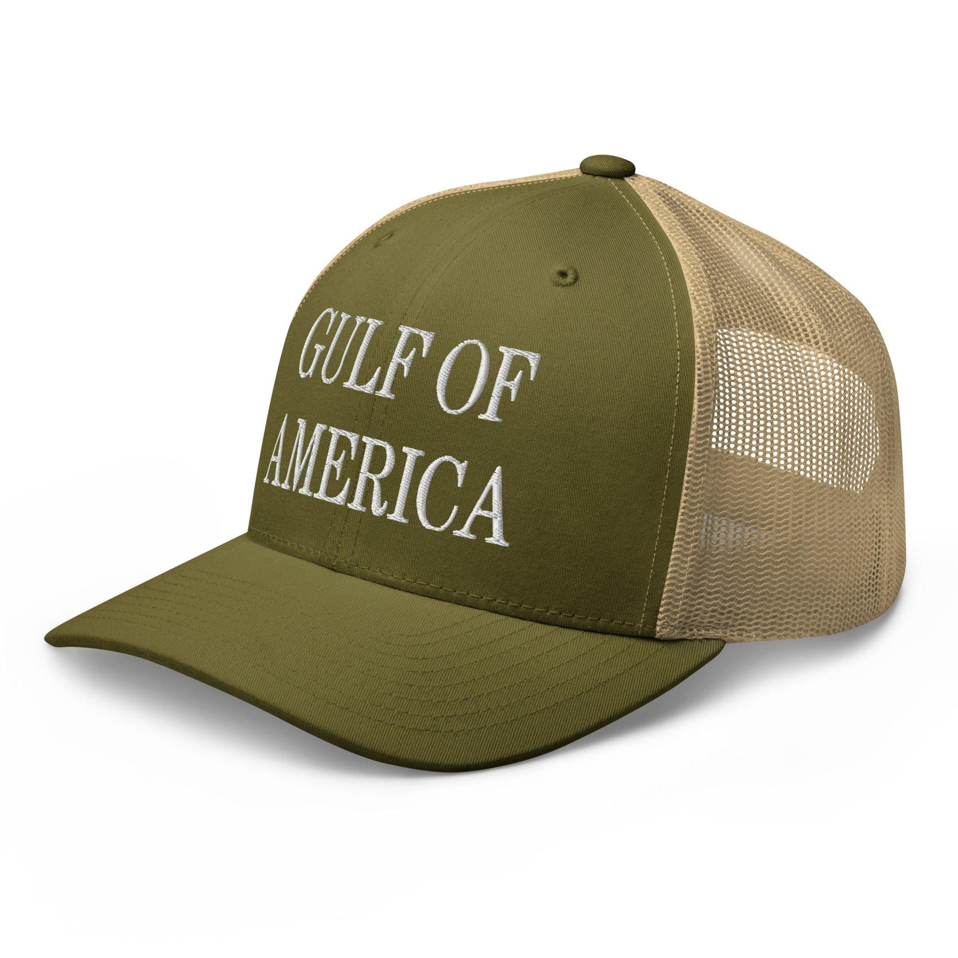 Gulf of America Embroidered Mesh Trucker Hat Capital Crowns Conservative LADs Make Again Trucker Hats