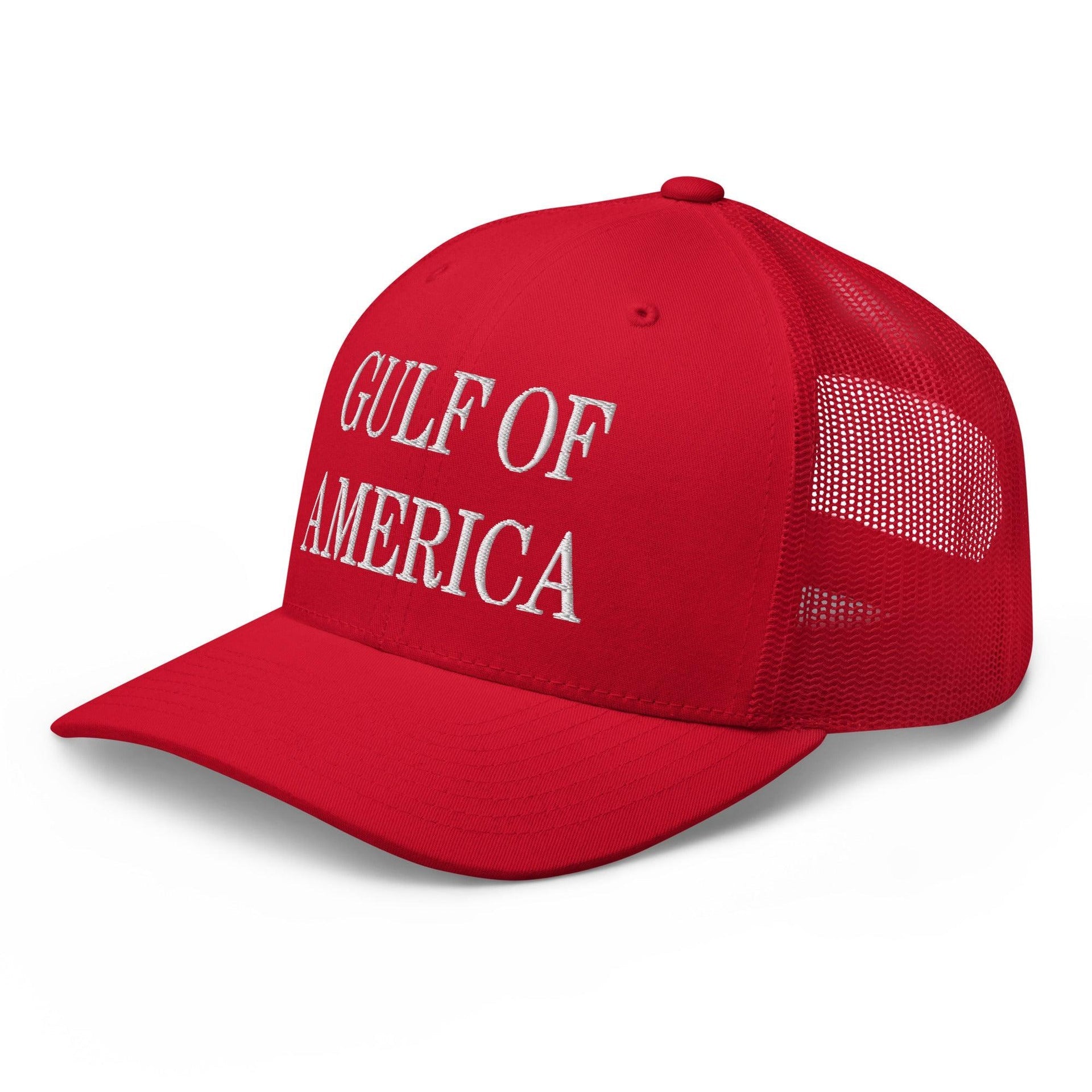 Gulf of America Embroidered Mesh Trucker Hat Capital Crowns Conservative LADs Make Again Trucker Hats